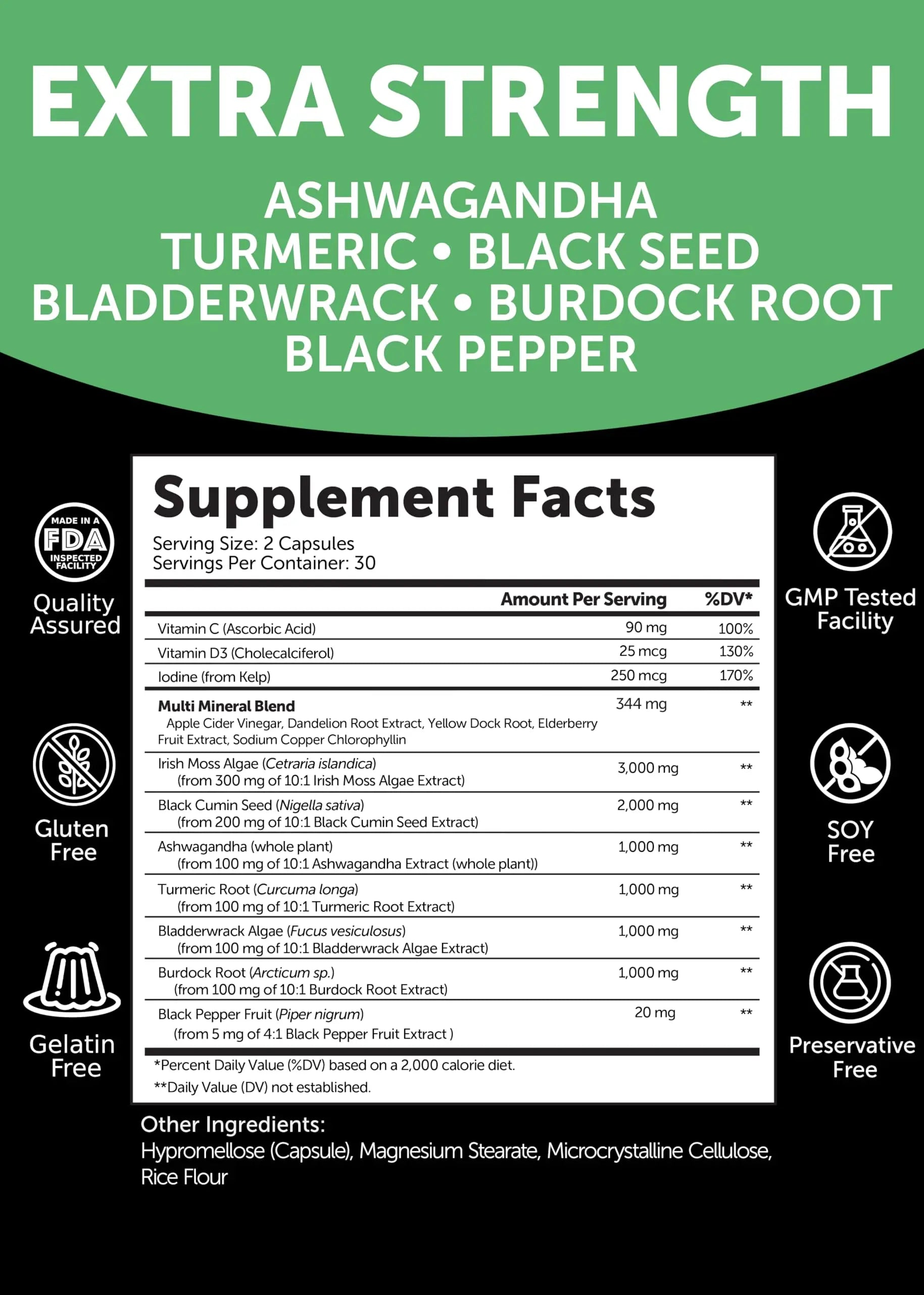 Lunakai USA Made Moringa & Sea Moss Capsules Bundle – 6-in-1 & 16-in-1 Advanced Blends – 60 Non-GMO Veggie Capsules Each Lunakainz supplements