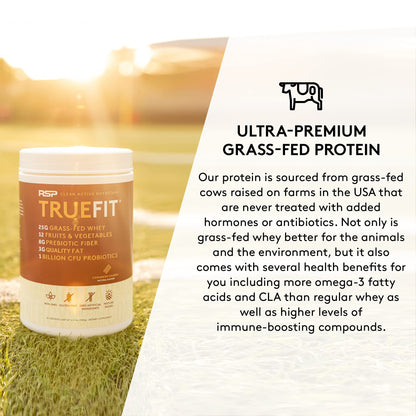TrueFit Meal Replacement Shake Protein Powder, Grass Fed Whey + Organic Fruits RSP NUTRITIONUS supplements