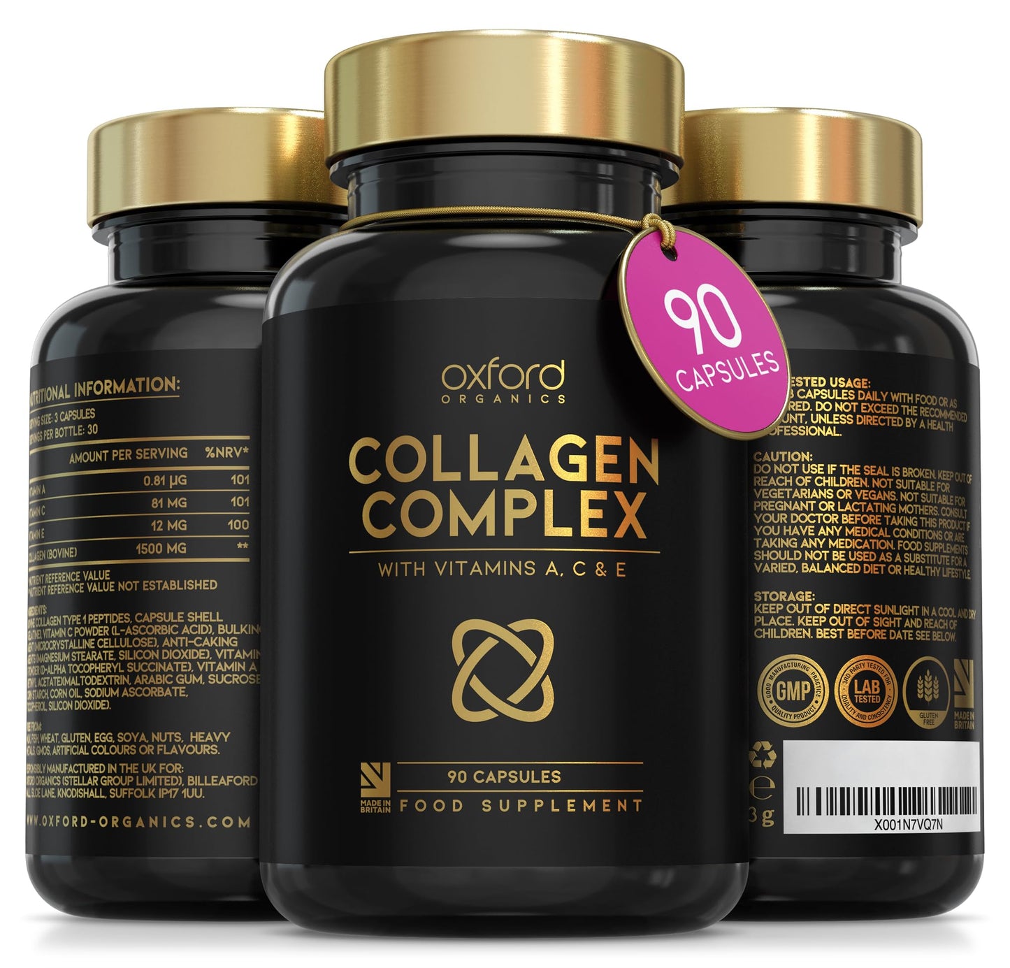 Advanced Collagen Complex | 1593mg Vitamin Boosted Complex for Glowing Hair, Skin & Nails Oxford OrganicsUS supplements