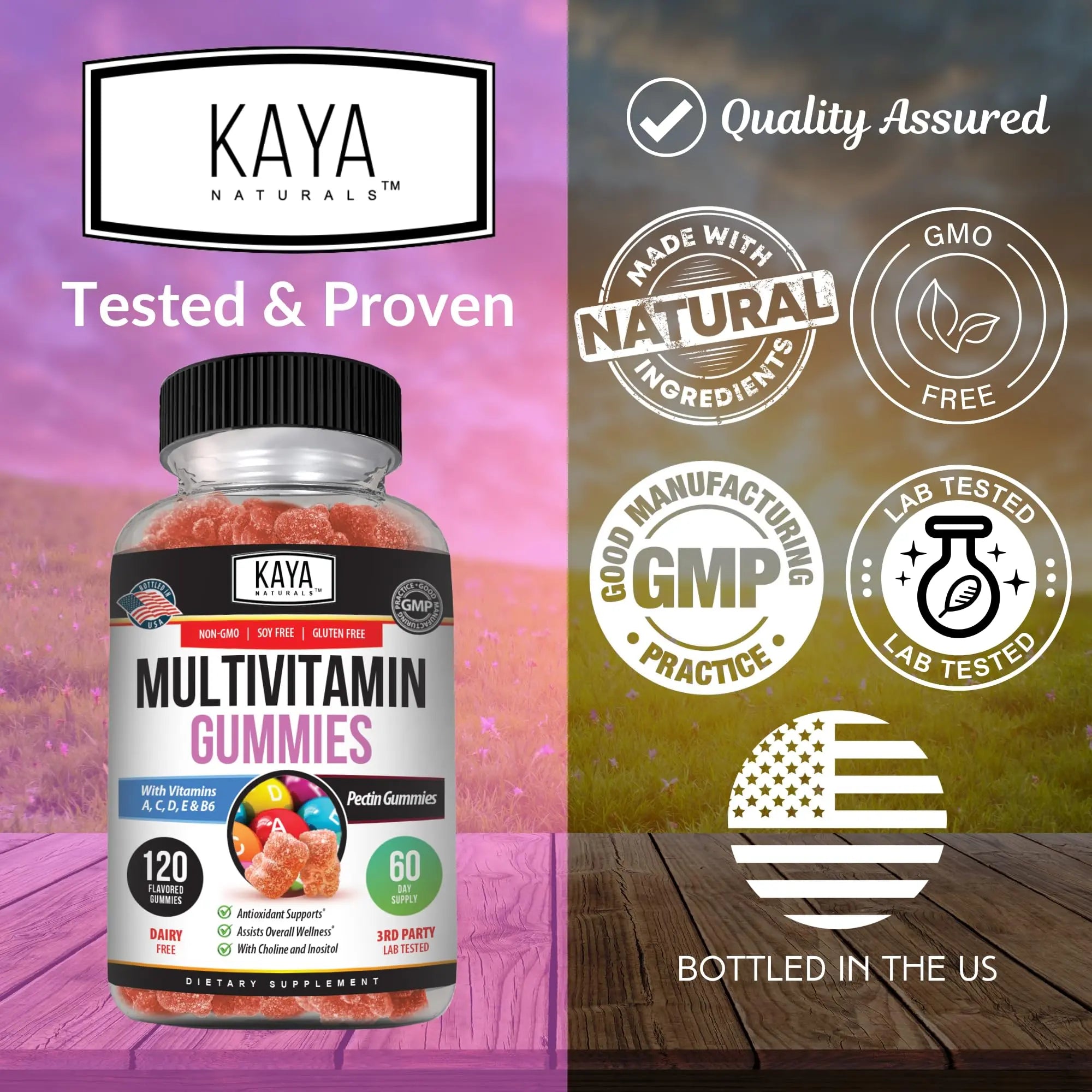 Kaya Naturals Adult Multi Vitamin Gummy, 120 Count, Biotin, Vitamin A, B-12, C & E, Including Zinc, Folic Acid, Strawberry Flavor (120 Gummies) Kaya NaturalsAu supplements