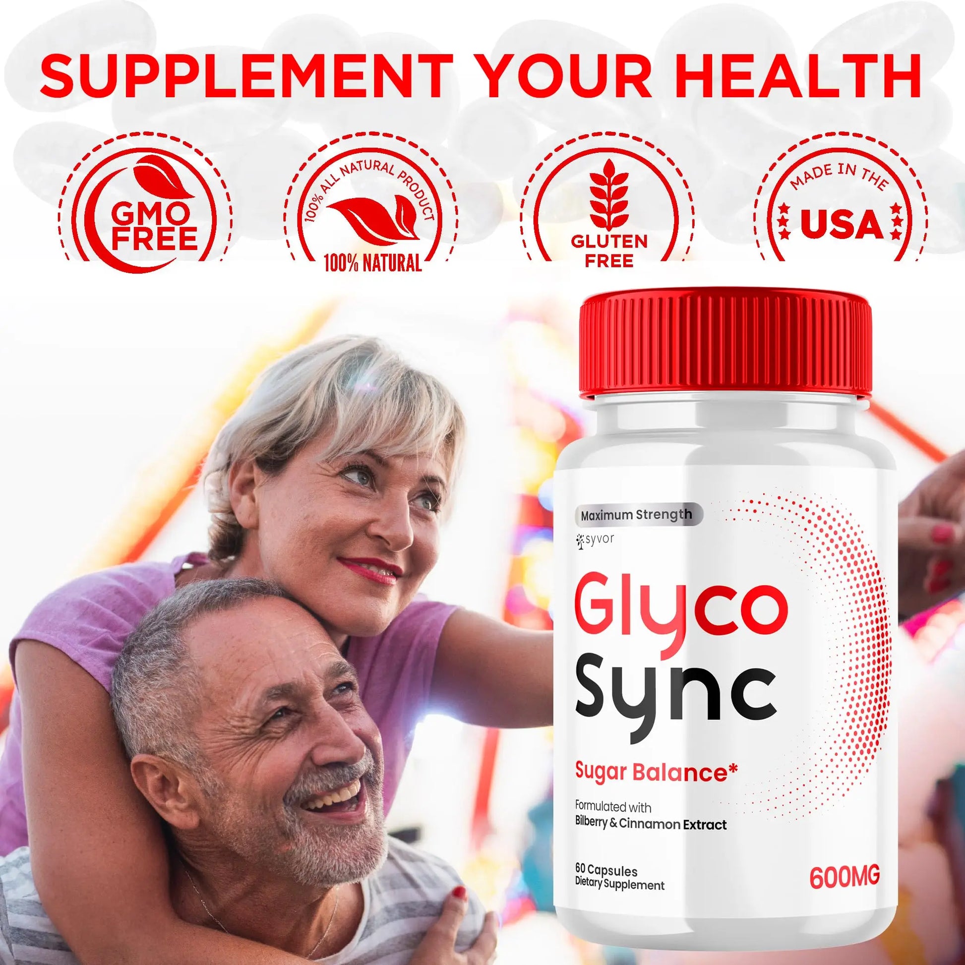 (2 Pack) Glyco Sync Capsules, Official Glyco Sync Balance Pills with All Natural Ingredients, Advanced Formula GlycoSync Joint Health and Wellness Support Max Strength for Men & Women (120 Capsules) Syvornz supplements