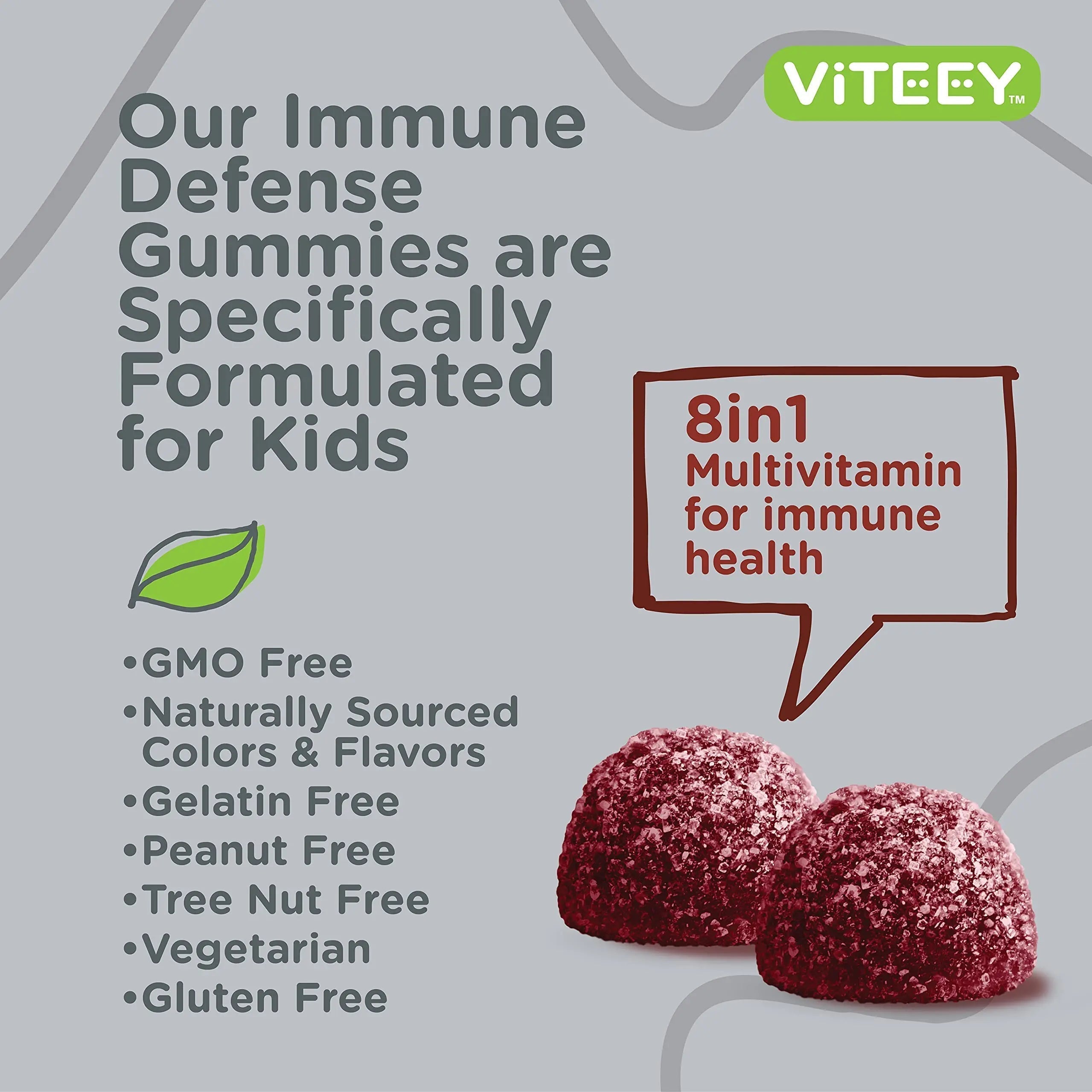 Viteey Kids Multivitamin Gummies with Probiotics - 8-1 Kids Vitamins for Immune Health Support with Vitamin C, D3, B12, B6 ViteeyAu supplements