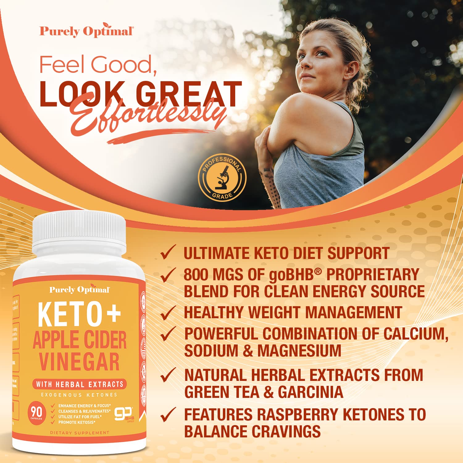 Purely Optimal Premium Keto+Apple Cider Vinegar Pills - Promote Ketosis, Boost Energy Purely OptimalAu supplements