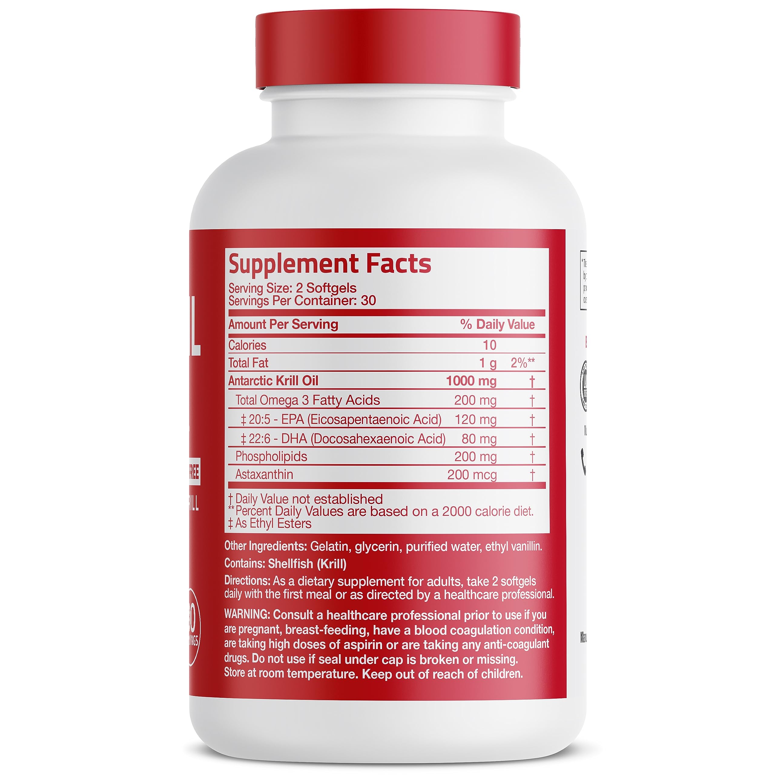 Bronson Antarctic Krill Oil 1000 mg with Omega-3s EPA, DHA, Astaxanthin BronsonUS supplements