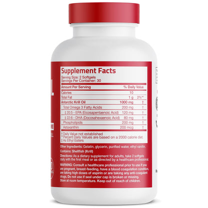 Bronson Antarctic Krill Oil 1000 mg with Omega-3s EPA, DHA, Astaxanthin BronsonUS supplements
