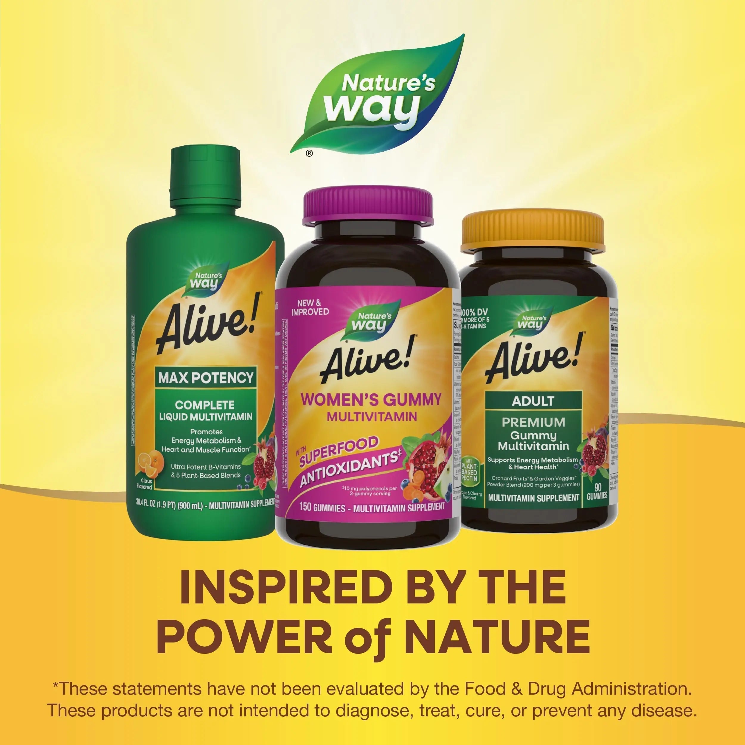 Nature's Way Alive! Women's Daily Gummy Multivitamins, 16 Vitamins & Minerals, Energy Metabolism*, Hair Skin & Nails Nature's WayAu supplements