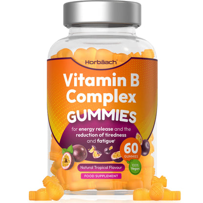Vitamin B Complex Gummies | 60 Vegan Gummies - Tablet Alternative | High Strength B12 HorbäachUS supplements