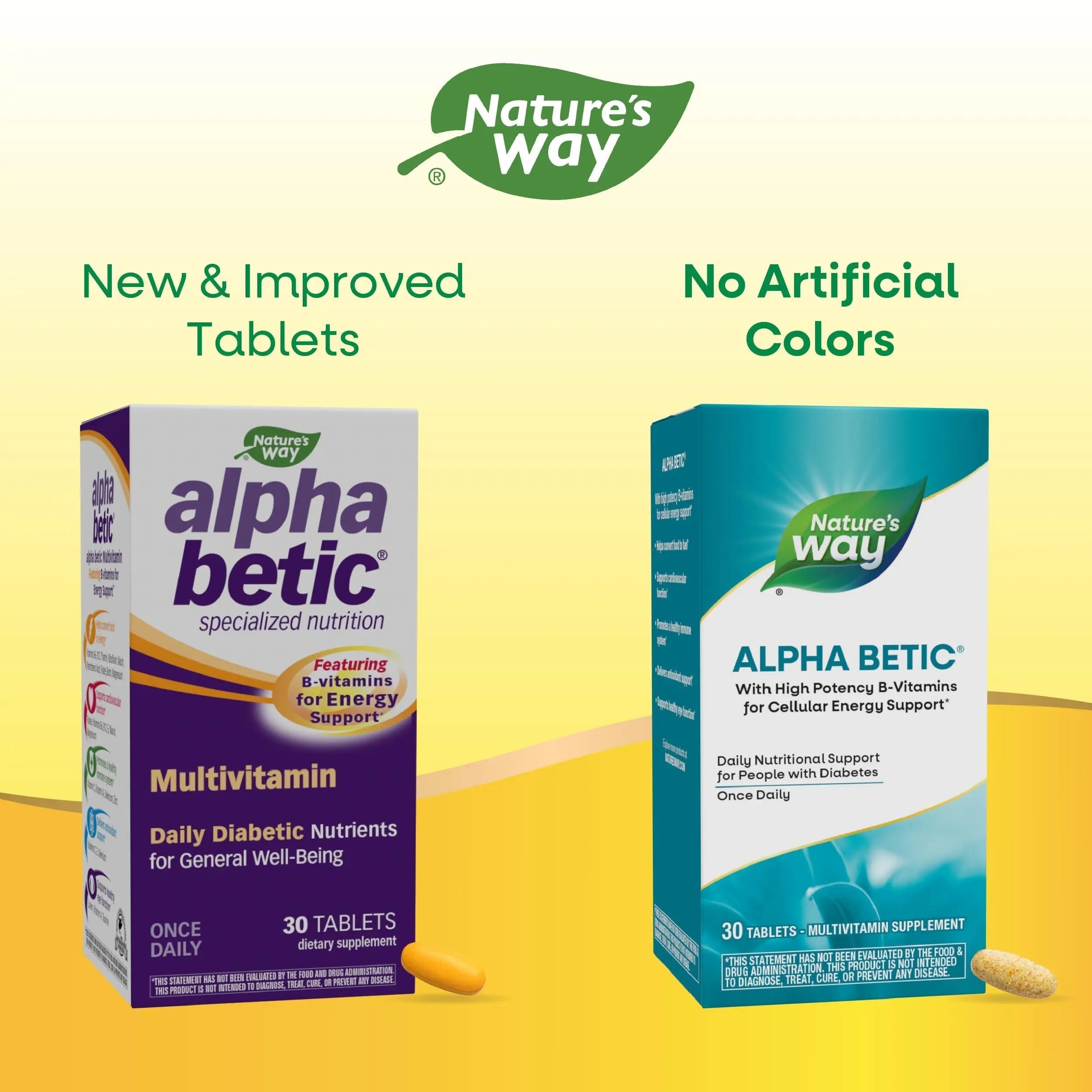 Nature's Way alpha betic, Diabetic Multivitamin for Daily Nutritional Support, with B-Vitamins for Energy Metabolism Support Nature's WayAu supplements