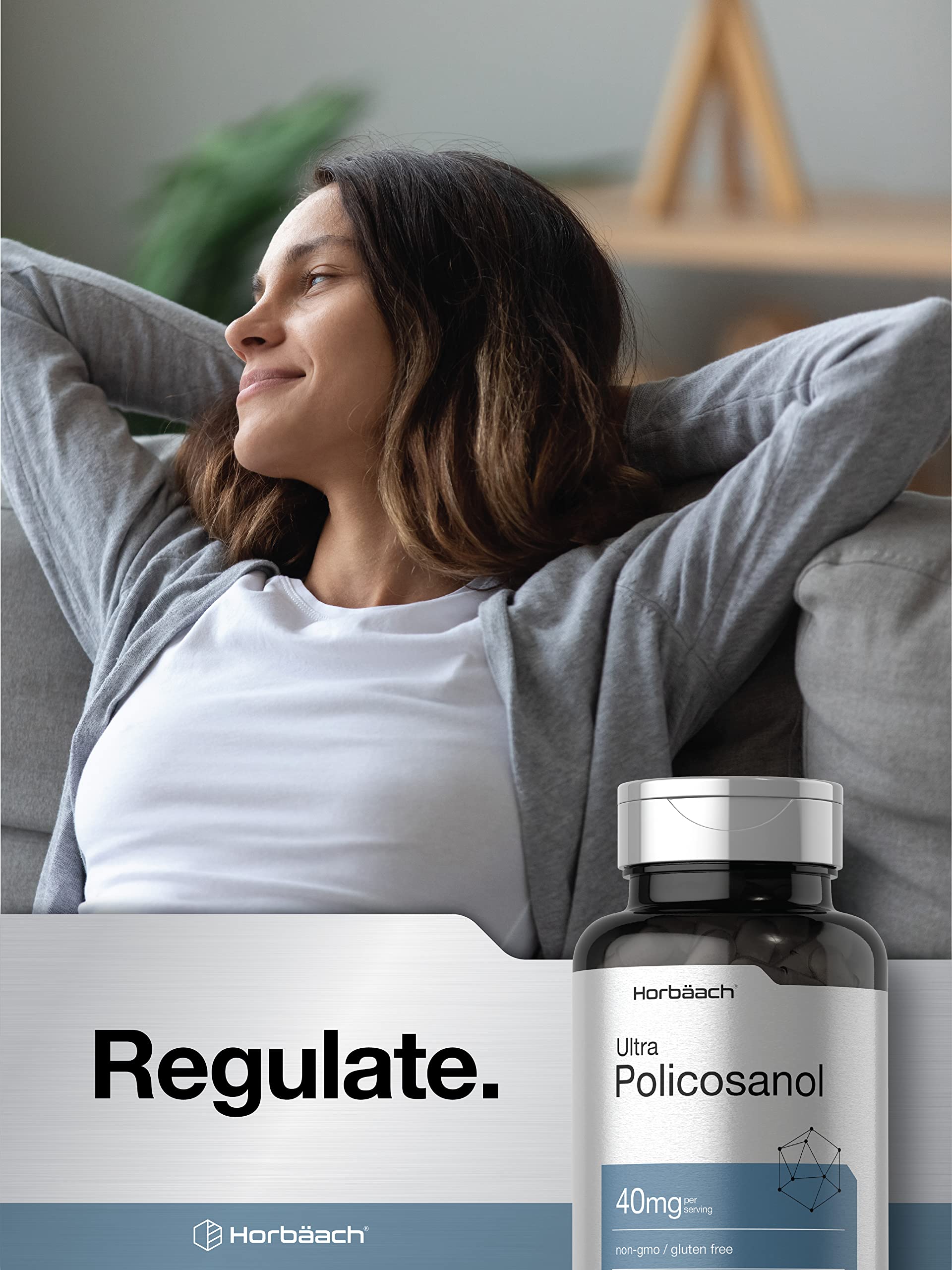 Policosanol 40mg | 200 Capsules | Non-GMO and Gluten Free | by Horbaach HorbäachAu supplements