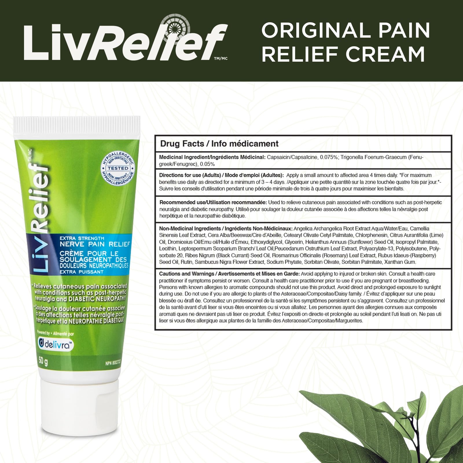 LivRelief Nerve Pain Relief Extra Strength - 50g LivReliefAu supplements