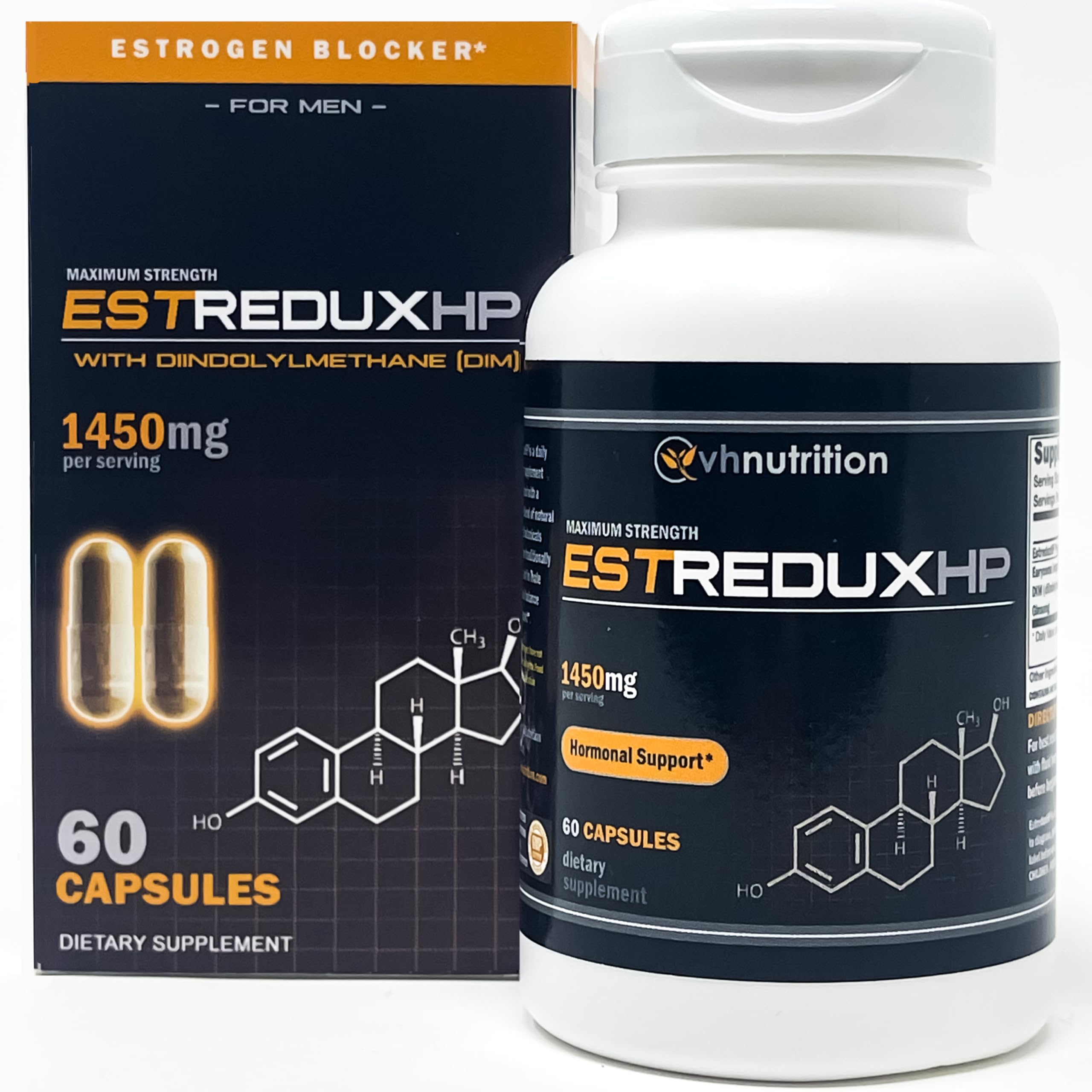 VH Nutrition ESTREDUX HP - with DIM | Estrogen Blocker for Men* | 1450mg of Maximum Strength Hormone Support, Tongkat Ali, Ashwagandha | 60 Capsules VH NutritionAu supplements