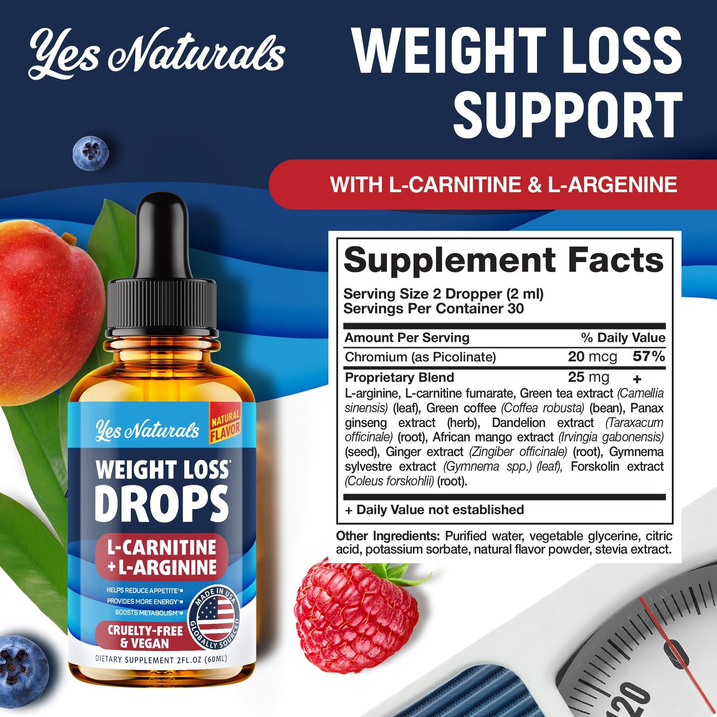 YES NATURALS! Weight Loss Drops - Natural Metabolism Booster & Appetite YES NATURALS!US supplements