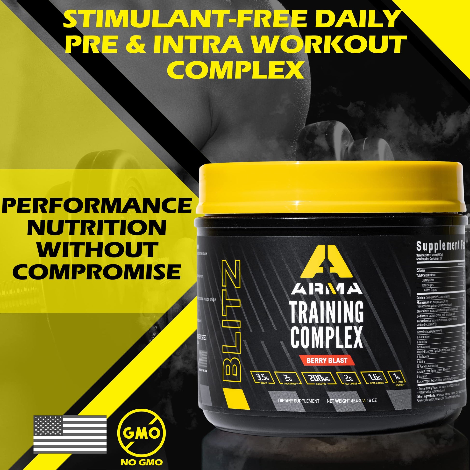 ARMA Blitz Non Stimulant Pre/Intra Powder – Natural Berry Pre-Workout Drink Mix ARMAAu supplements