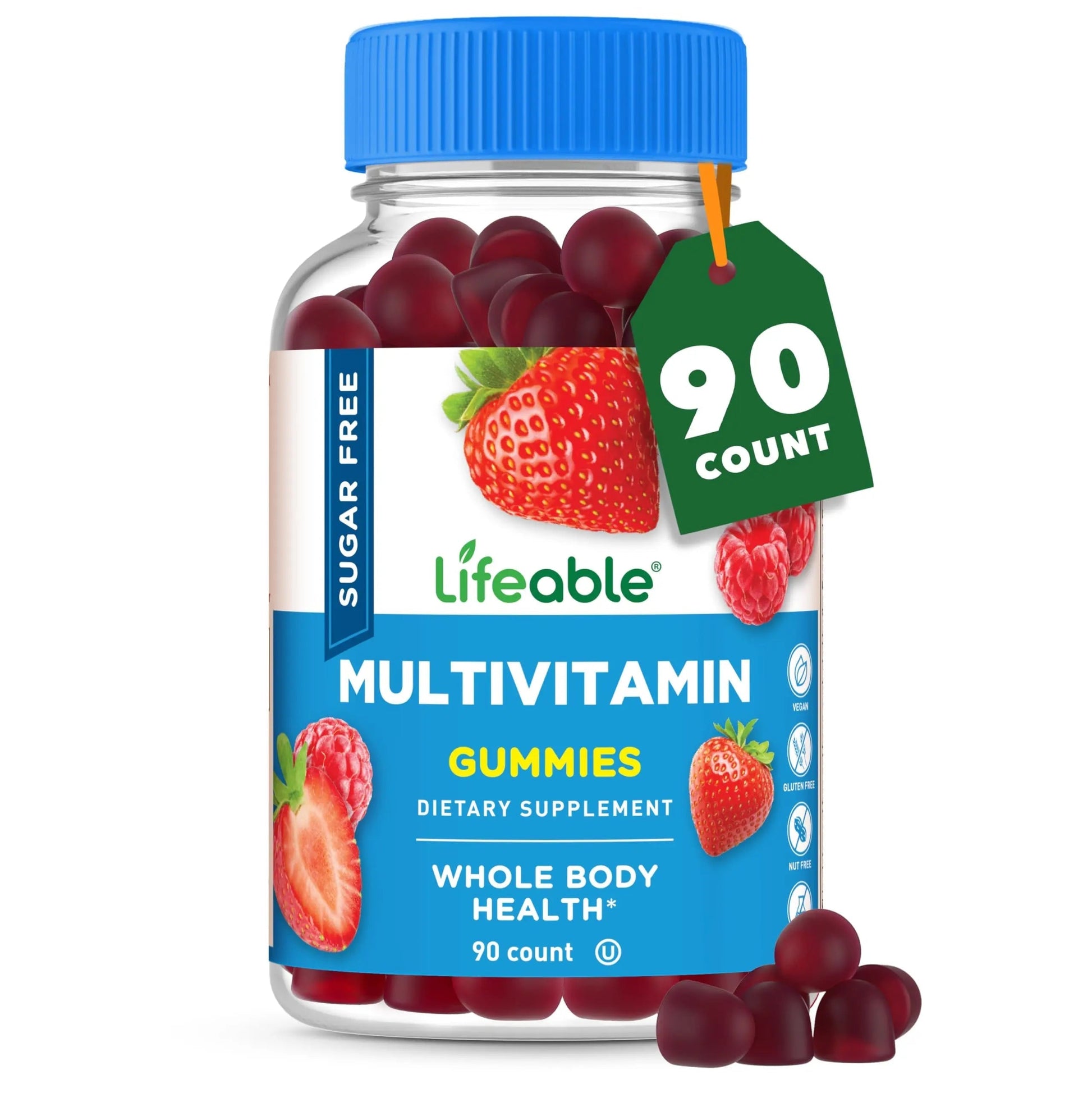 Lifeable Sugar Free Multivitamin Gummies | with Iron Vitamin A, C, D, E, Niacin, B6, Folate, B12, Biotin, Pantothenic Acid, Zinc | LifeableAu supplements