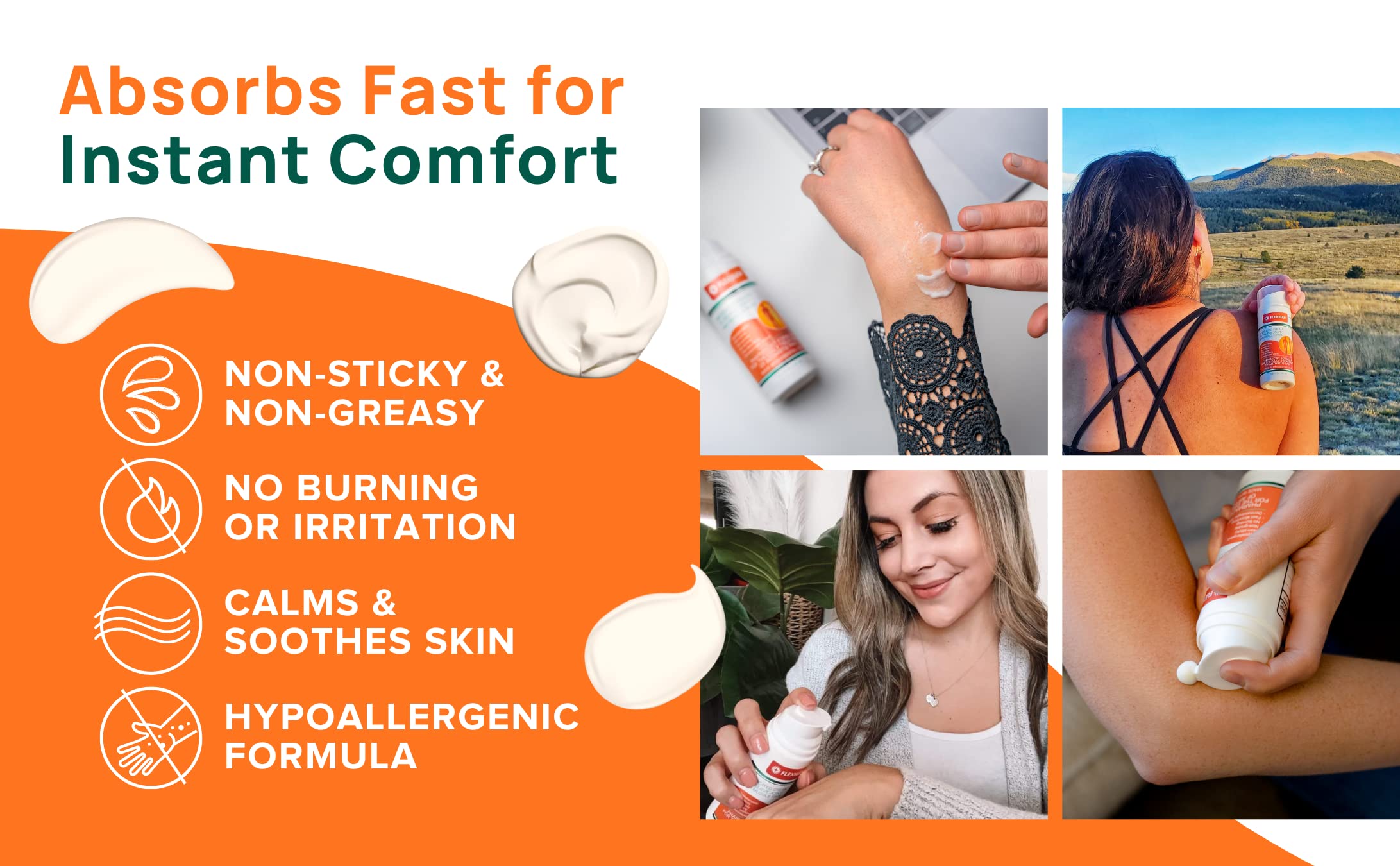 FLEXIGEN Pain Cream Lotion 3-Pack – Natural Menthol Formula with Frankincense & Essential Oils – Fast-Acting, Non-Greasy, Pleasant Scent FLEXIGENAu supplements