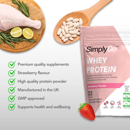 SimplyGo Whey Protein Powder | 900g | Simply Add 30g to Water, Juice or Shakes Simply SupplementsUS supplements