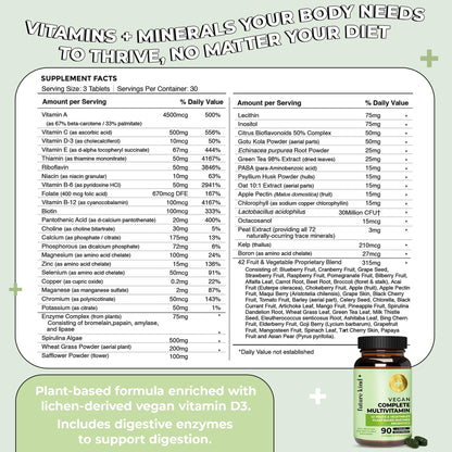 Future Kind Vegan Multivitamins Complete - 42-in-1 Vegan Multivitamins for Women & Men with Enzymes, B12, Zinc, & Probiotics for Digestion Future KindUS supplements
