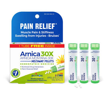 Boiron Arnica Montana 30X Homeopathic Medicine for Relief from Muscle Pain, Muscle Stiffness, Swelling from Injury, and Discoloration from Bruises - 3 Count (240 Pellets) BoironAu supplements