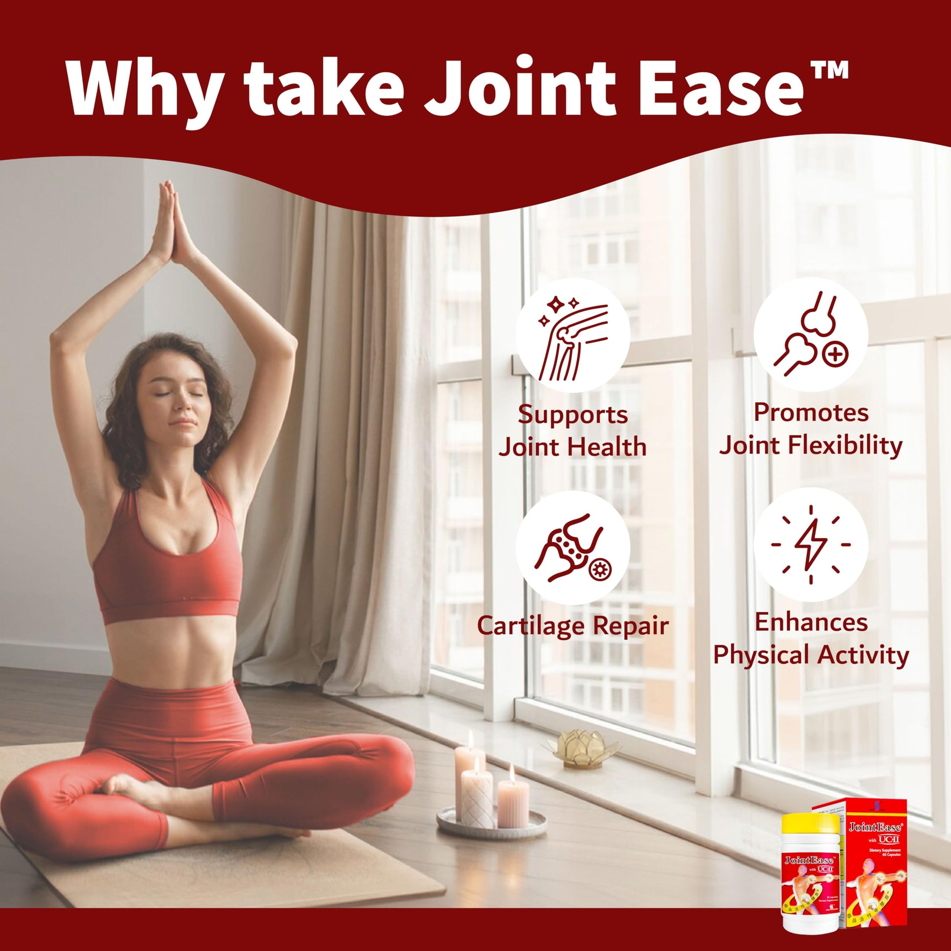 FARLONG JointEase with UC-II, Undenatured Type II Collagen, Glucosamine Hydrochloride, Chondroitin Sulfate, Joint Dietary Supplement | 60 Capsules FAR LONGAu supplements
