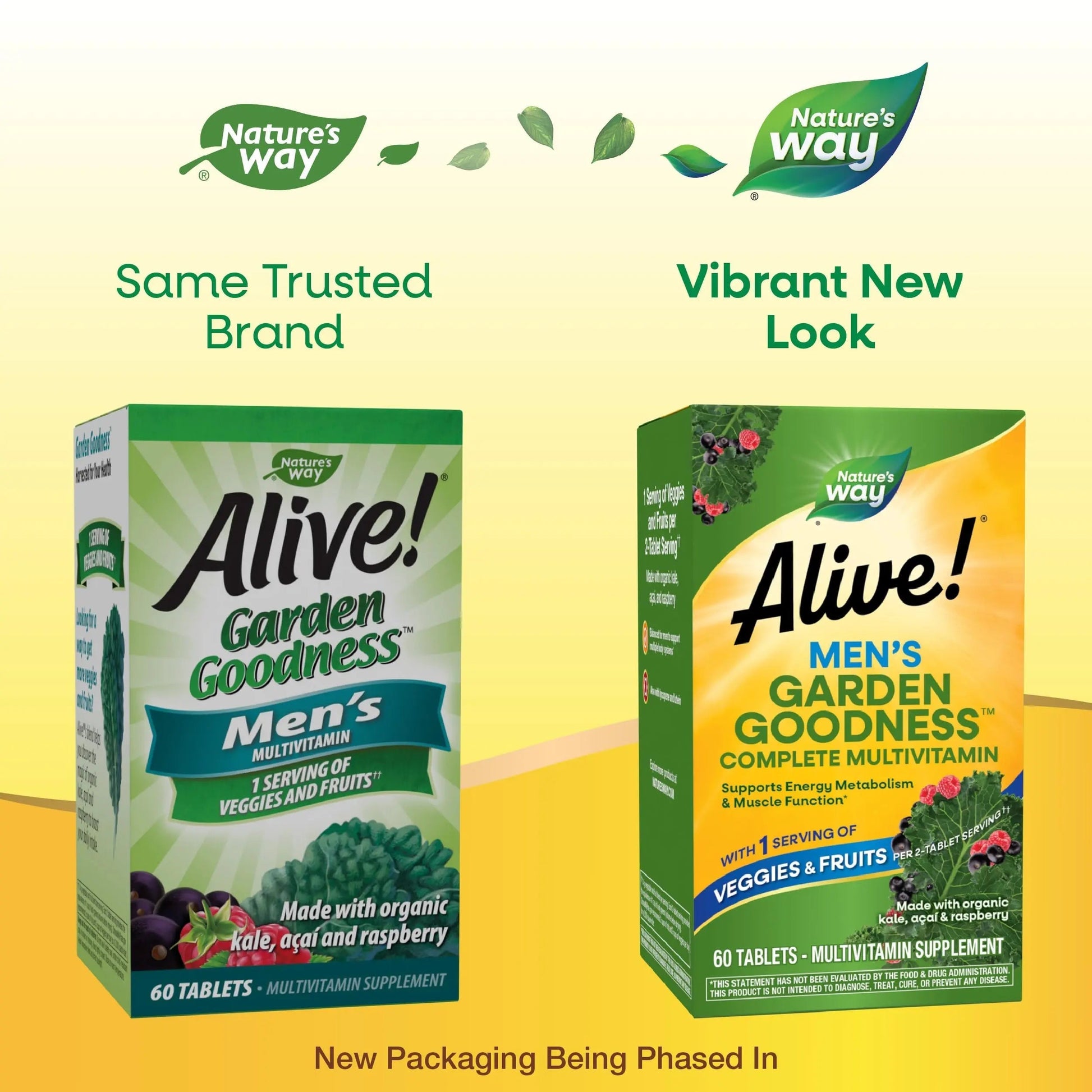 Nature's Way Alive! Garden Goodness Men's Multivitamin, Veggie & Fruit Blend (1400mg per serving), Made with Organic Kale, 60 Count Nature's WayAu supplements