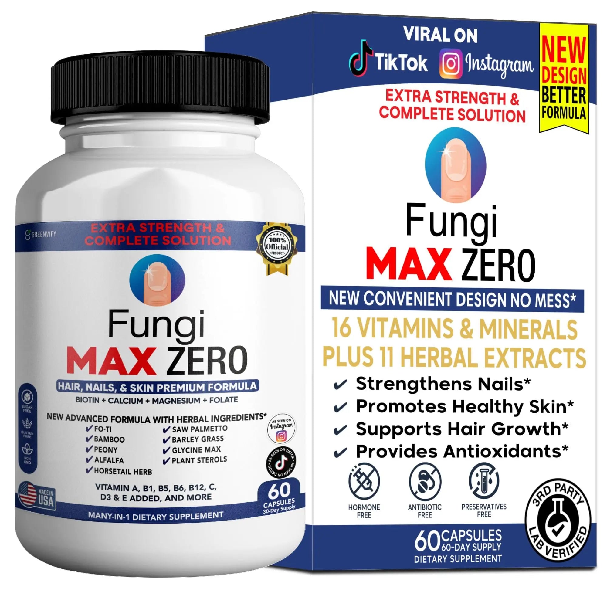 GREENVIFY Fungi Max Zero Hair, Nails & Skin Supplement. (1) GREENVIFYAu supplements
