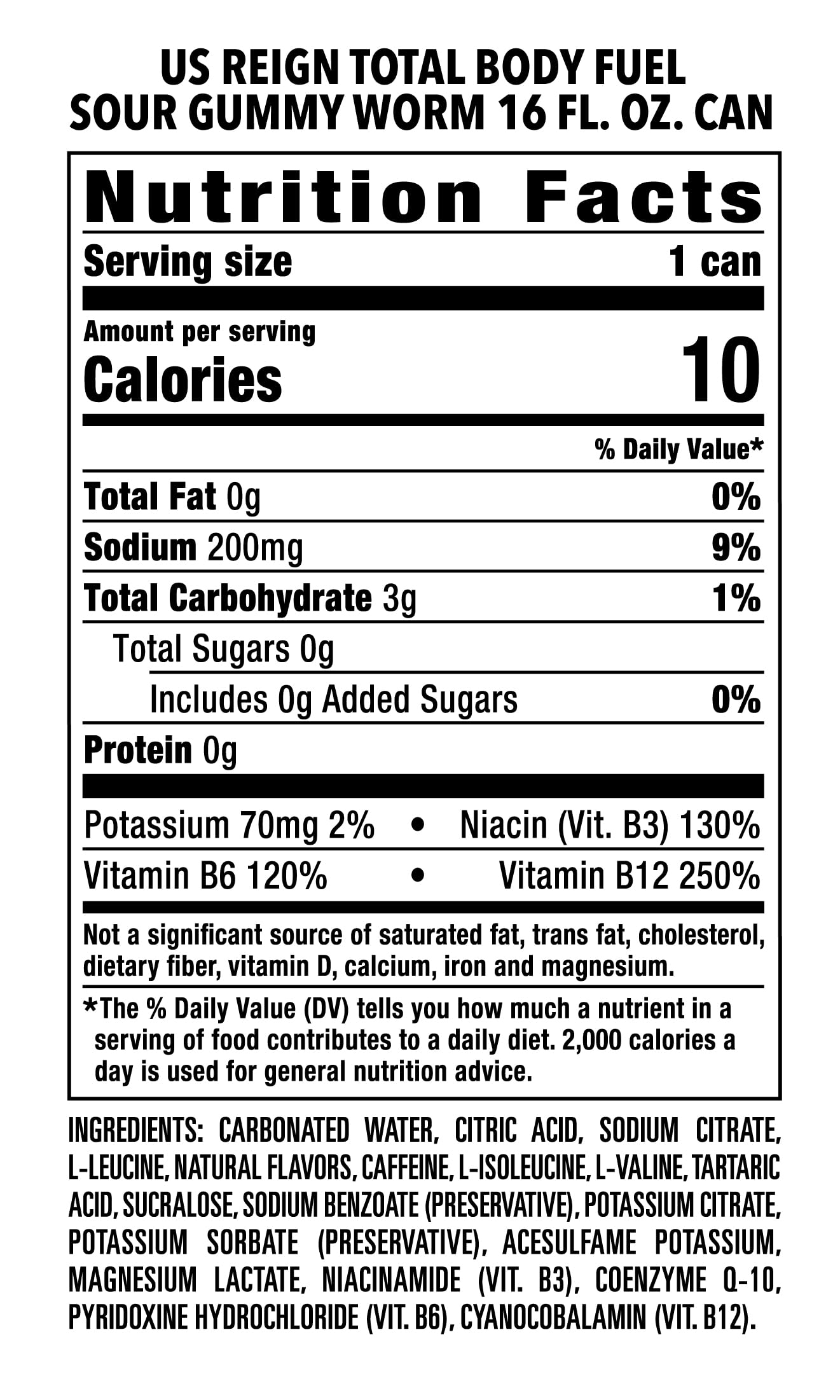 Reign Total Body Fuel, Sour Gummy Worm, Fitness & Performance Drink, 16 Fl Oz (Pack of 12) REIGNAu supplements
