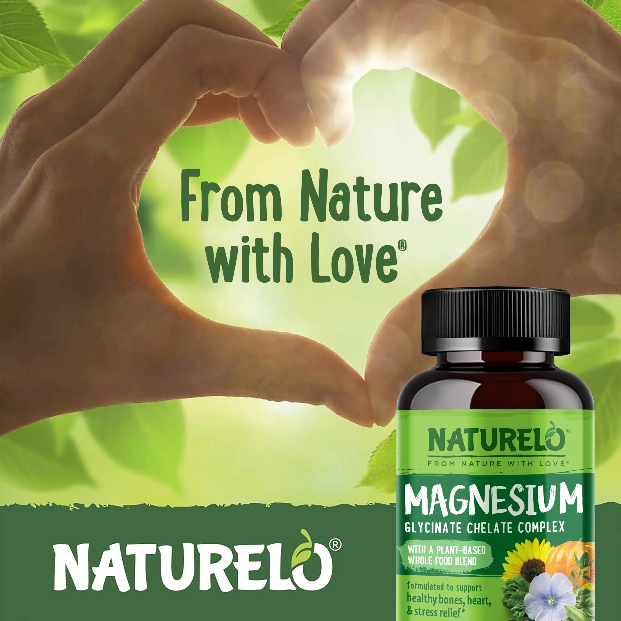 NATURELO One Daily Multivitamin for Men with Vitamins, Minerals & Organic Whole Foods - 60 Capsules and Magnesium Glycinate Chelate Complex NATURELOAu supplements