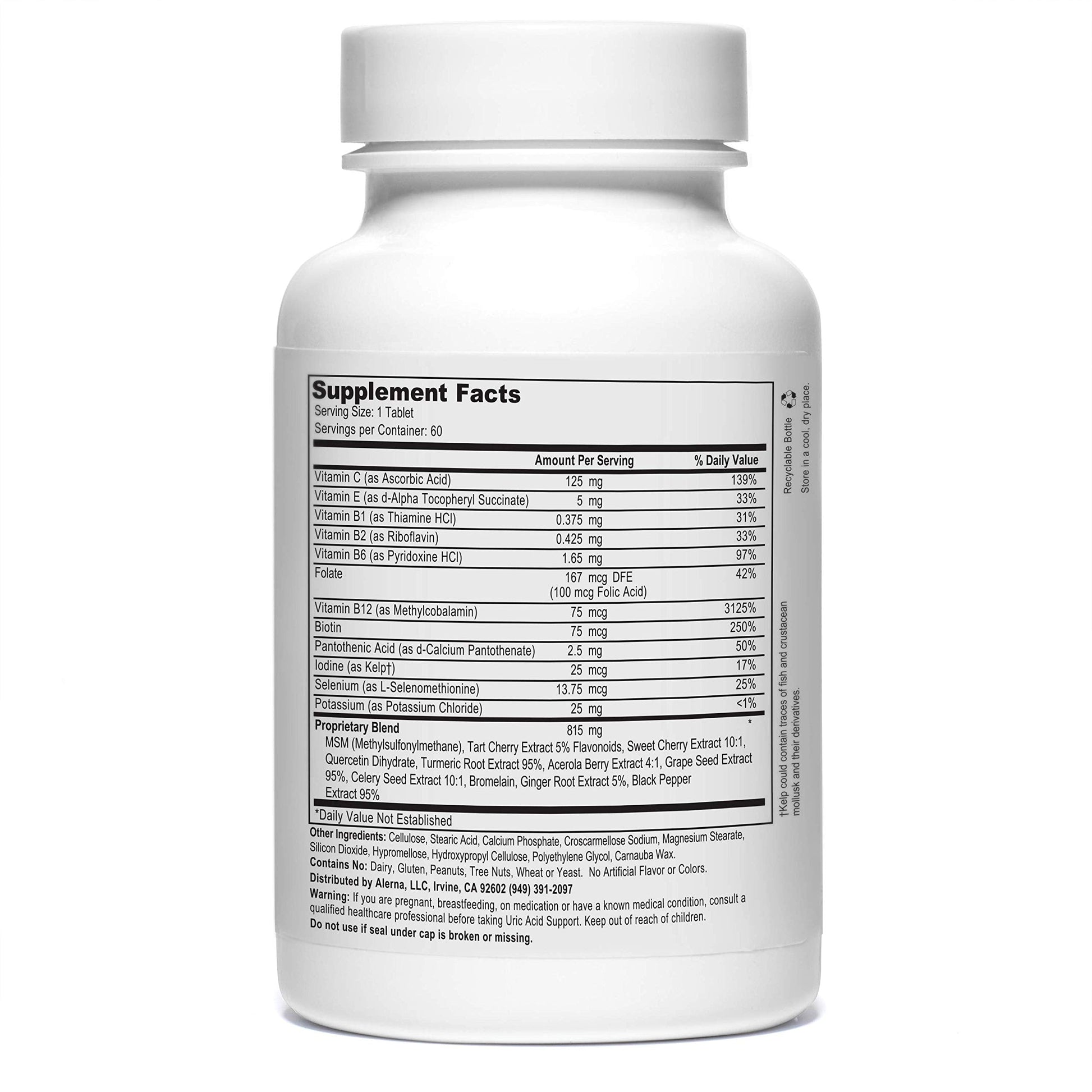 Alerna Kidney Health Uric Acid Support Supplement – Tart Cherry, Celery Seed, Turmeric, Quercetin – 60 Vegetarian Tablets (Pack of 3) Alerna Kidney HealthAu supplements