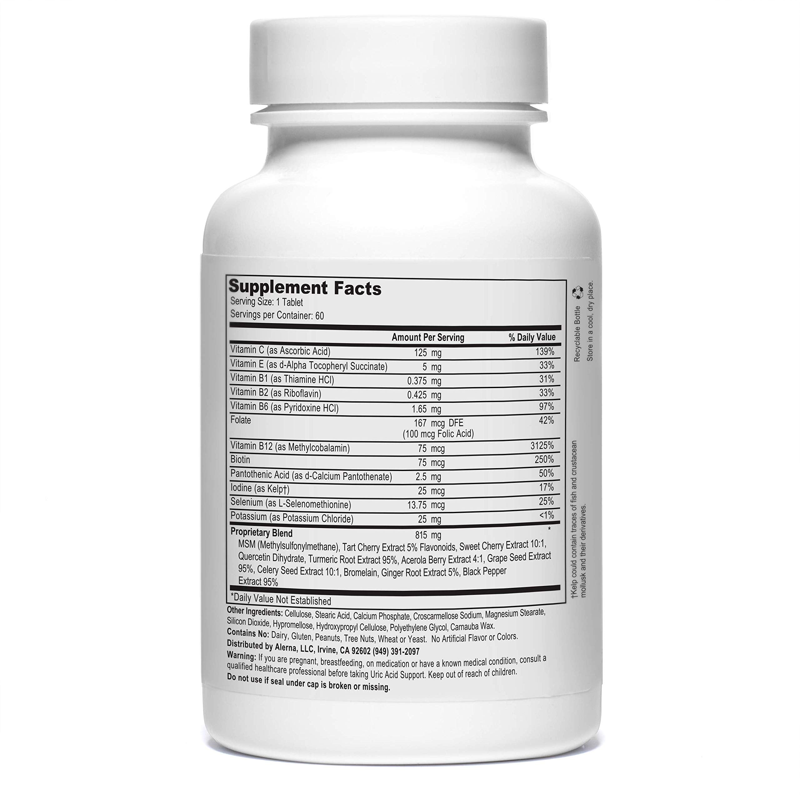 Alerna Kidney Health Uric Acid Support Supplement – Tart Cherry, Celery Seed, Turmeric, Quercetin – 60 Vegetarian Tablets (Pack of 3) Alerna Kidney HealthAu supplements