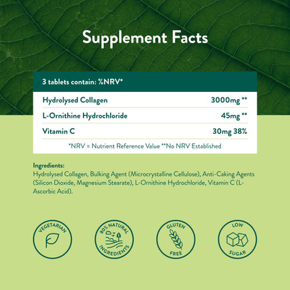 Holland & Barrett Bovine Collagen Tablet 3000mg - Type I Collagen Peptides - Hydrolysed Collagen with Vitamin C - Hair, Skin & Nails Holland & BarrettUS supplements