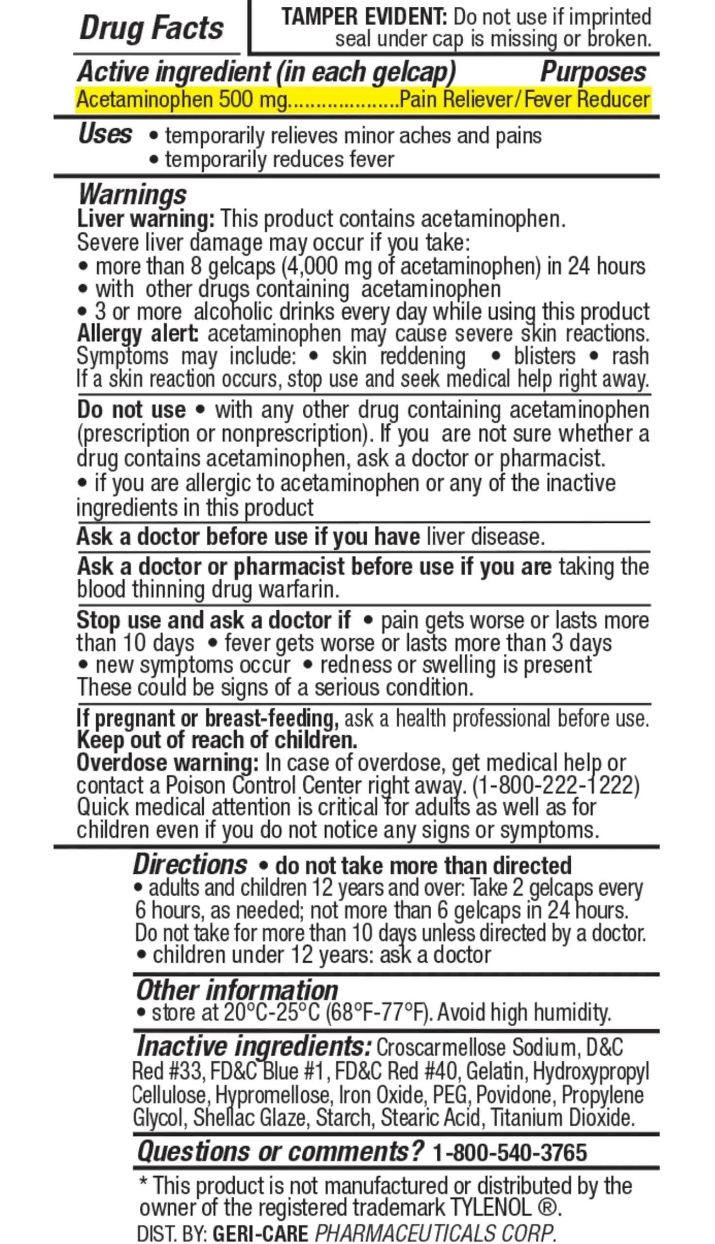 MedRite Acetaminophen 500mg Extra Strength - 100 Rapid Release Gelcaps - Over-The-Counter Medication MedRiteAu supplements