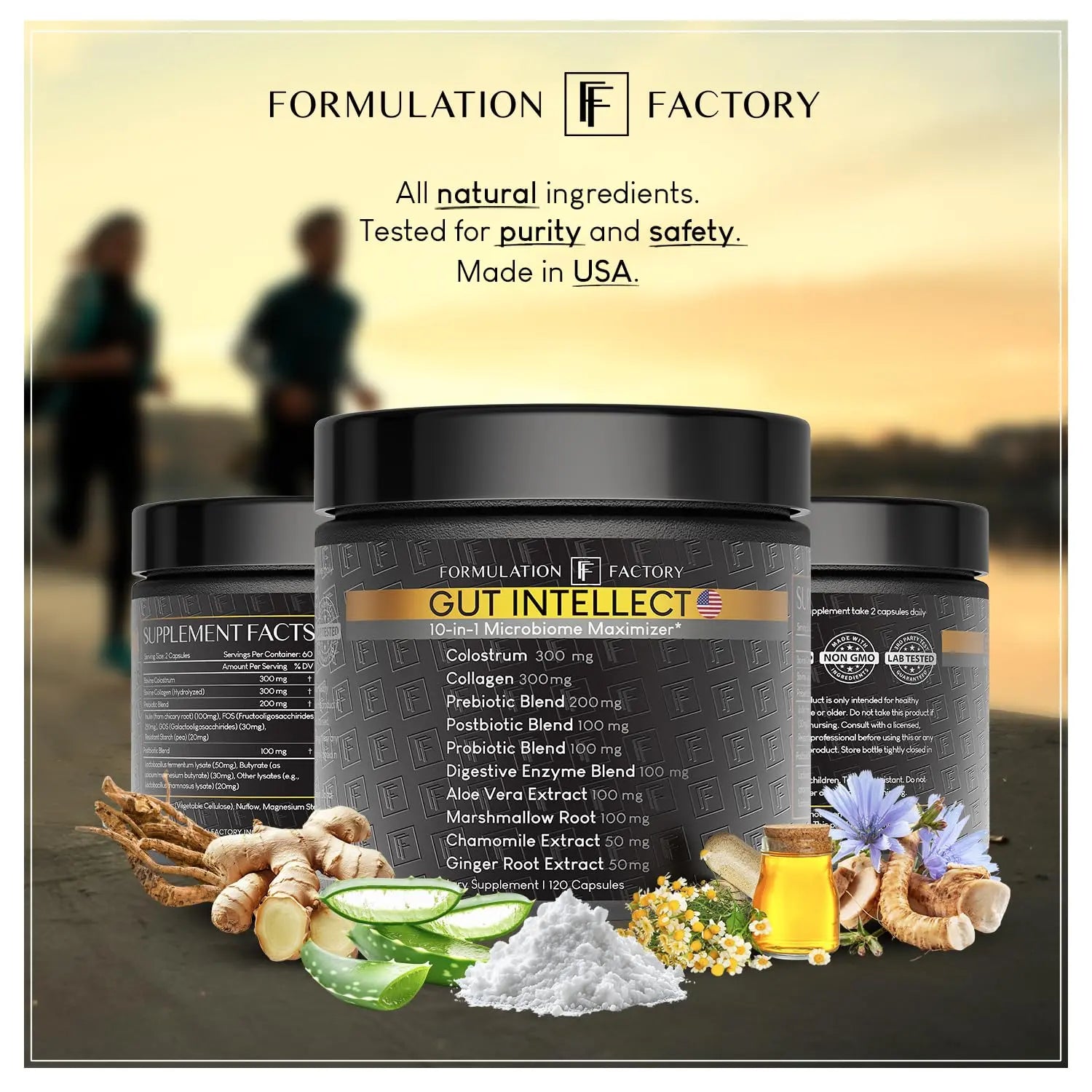 Formulation Factory Probiotics for Women & Men - Gut Intellect 10-in-1 Digestive Enzymes with Prebiotics and Postbiotics - Total Gut Health Supplement - 120 Capsules, 2 Month Supply Formulation Factorynz supplements