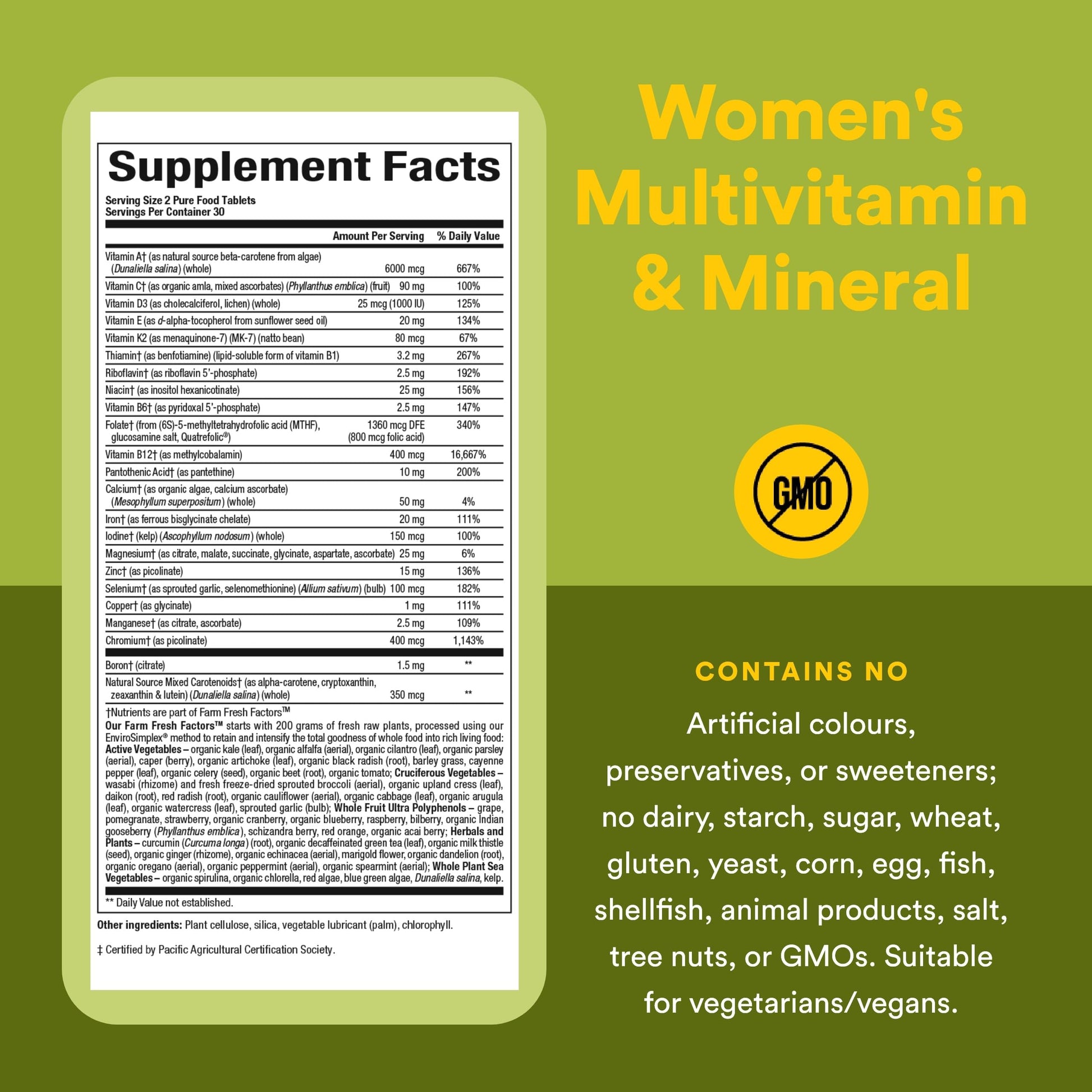 Whole Earth & Sea from Natural Factors, Women's Multivitamin & Mineral, Whole Food Supplement, Vegan, 60 tablets (30 servings) Natural FactorsAu supplements