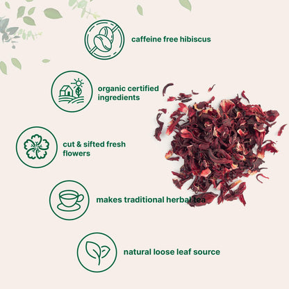Organic Hibiscus Flowers, 2lbs | Flor de Jamaica, Loose Leaf Flower Source Micro IngredientsUS supplements