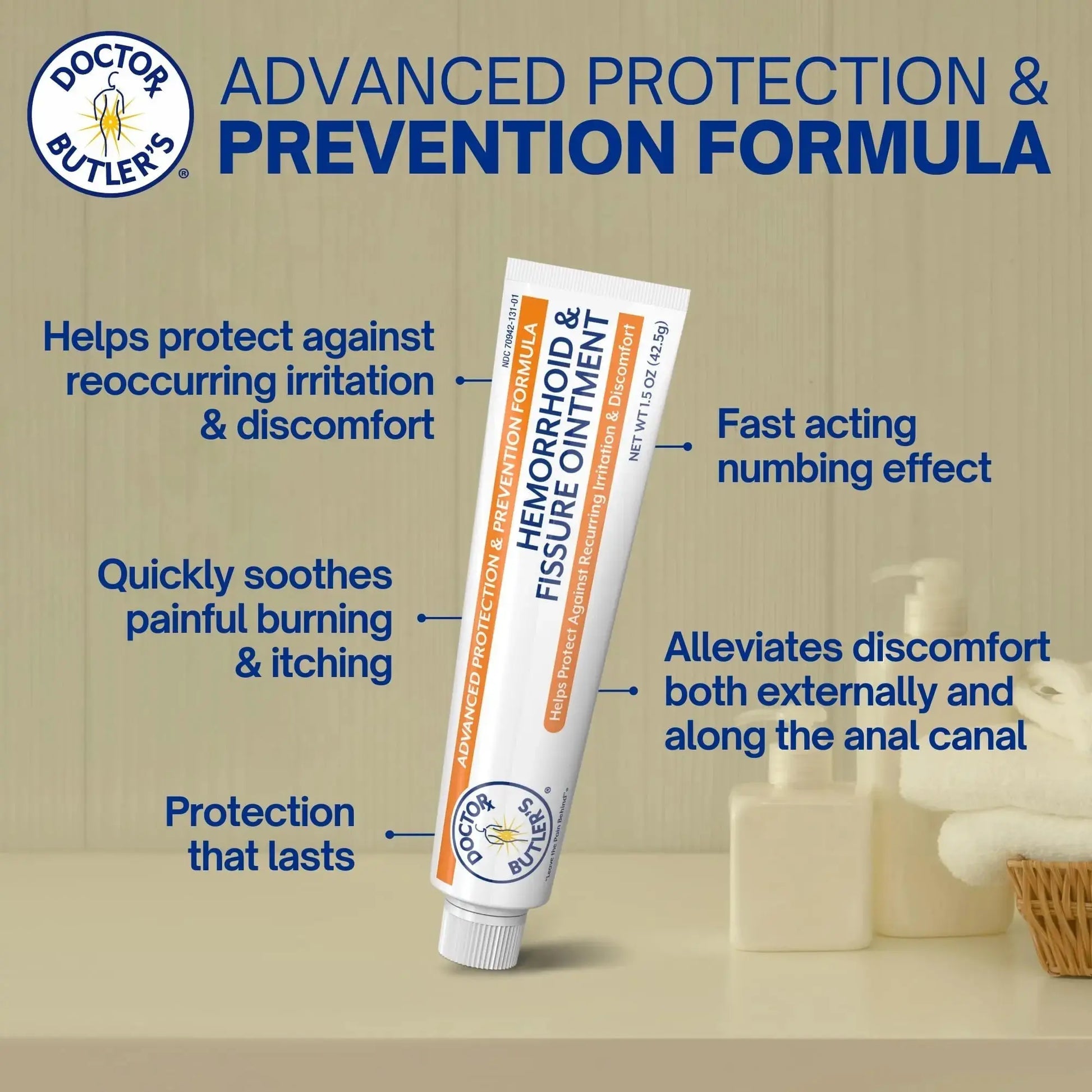 Doctor Butler's Advanced Hemorrhoid & Fissure Ointment – Lidocaine Hemorrhoid Treatment and Fissure Treatment Extra Strength Formula, Heals and Provides Fast Pain and Itch Relief* (1.5 oz.) Doctor Butler'sAu supplements