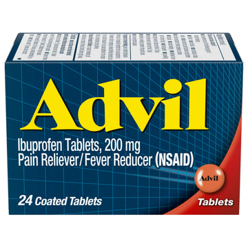 Advil Pain Reliever and Fever Reducer, Ibuprofen 200mg for Pain Relief - 24 Coated Tablets AdvilAu supplements