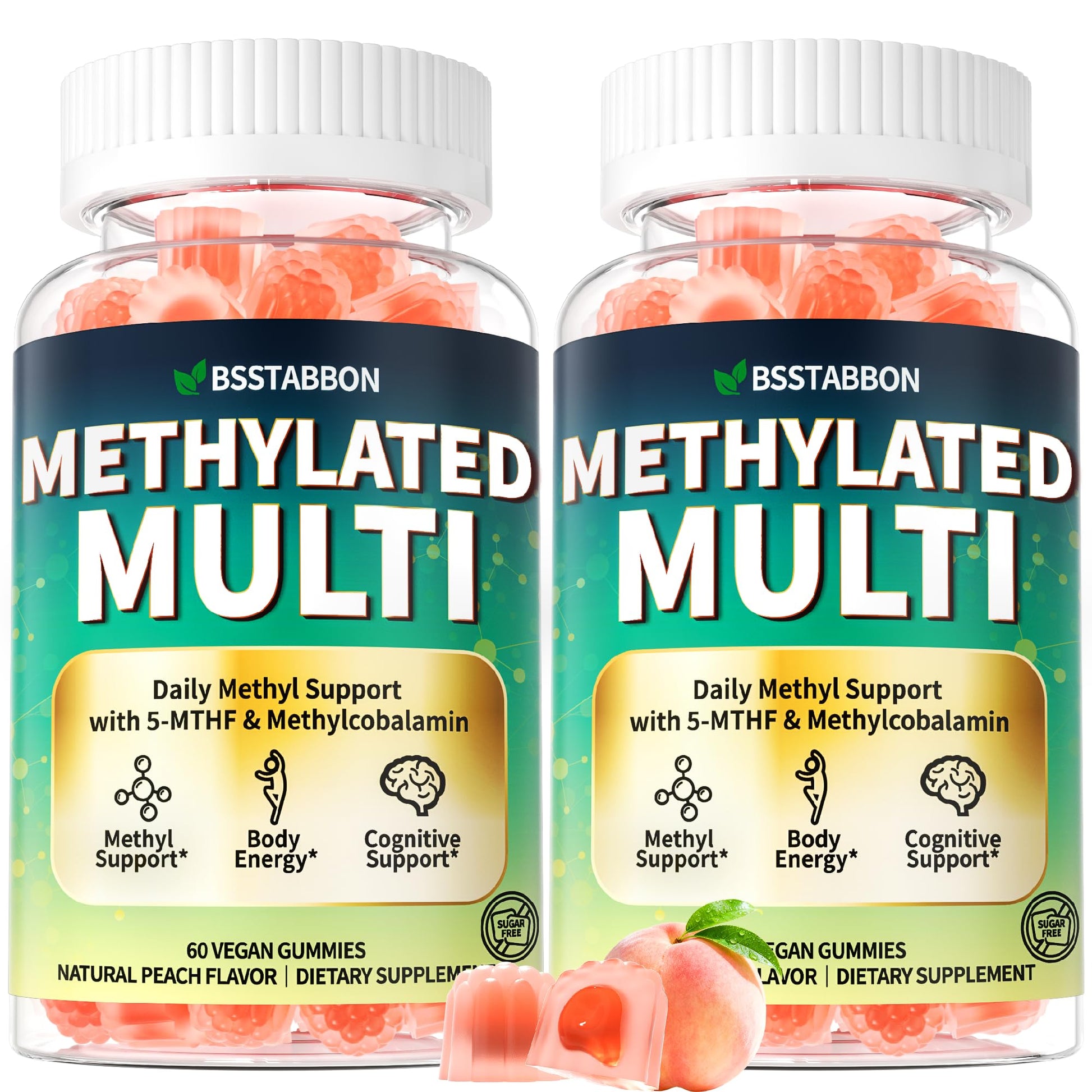 BSSTABBON Methylated Multivitamin for Women Men: Organic Iron Free Multivitamins Gummies plus 5-MTHF Active B12 P5P CoQ10 NAC TMG - Chewable Sugar Free Gummy for Energy Immune Overall Health(120Count) BSSTABBONAu supplements