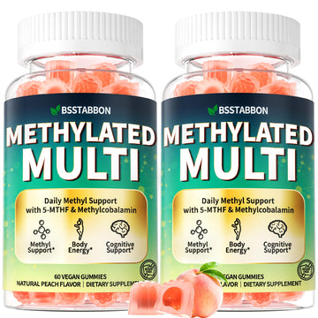 BSSTABBON Methylated Multivitamin for Women Men: Organic Iron Free Multivitamins Gummies plus 5-MTHF Active B12 P5P CoQ10 NAC TMG - Chewable Sugar Free Gummy for Energy Immune Overall Health(120Count) BSSTABBONAu supplements