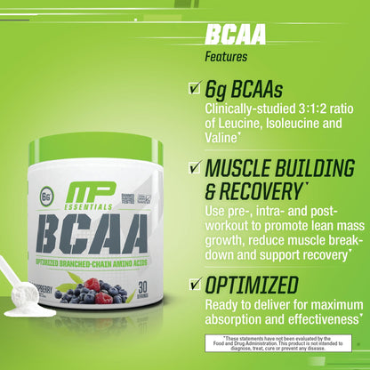 MusclePharm Essentials BCAA Powder, Pre & Post Workout Recovery Drink, Supports Muscle PharmUS supplements
