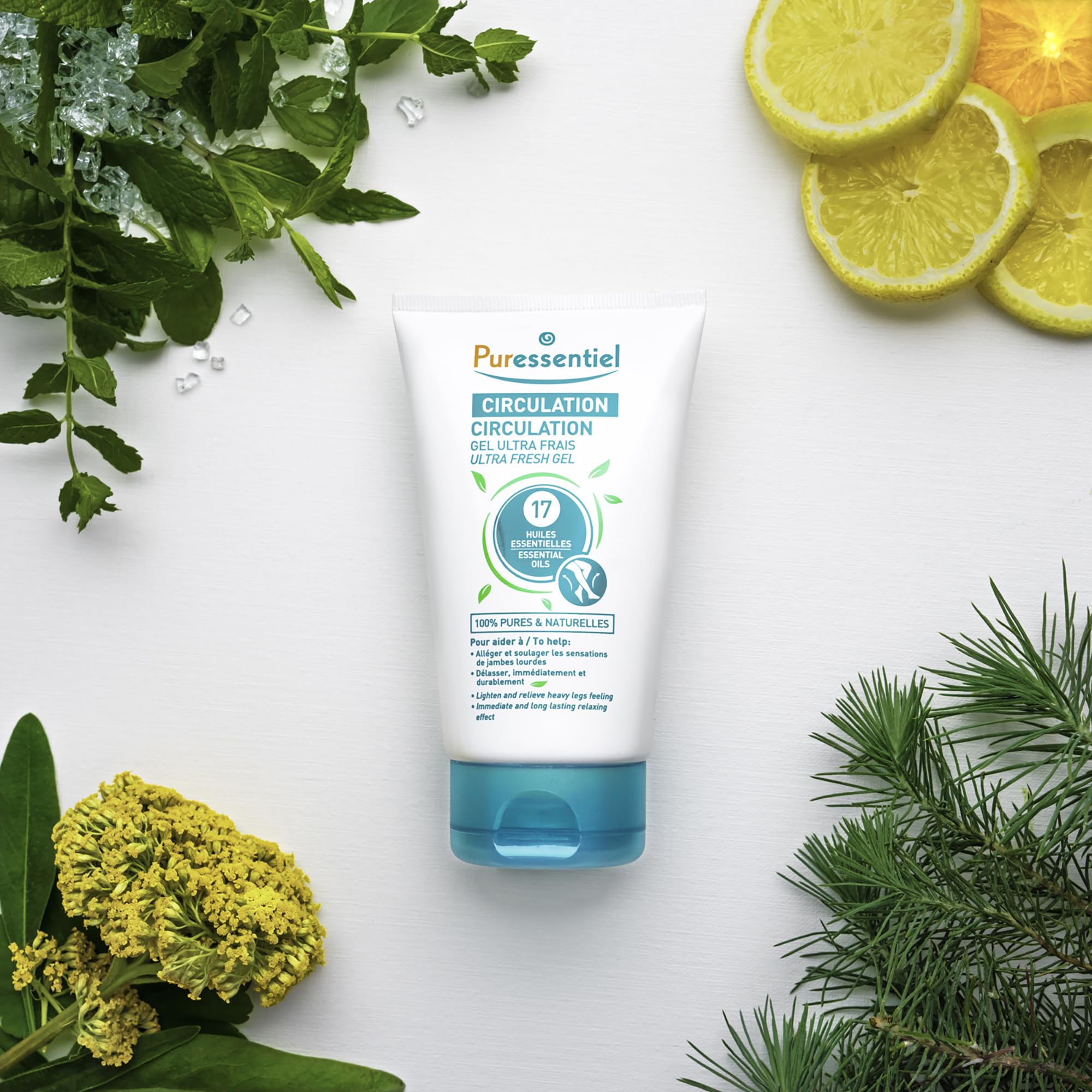 Puressentiel Soothing Gel for Tired Feet, Ankles, Legs - Aromatherapy Lotion with 17 Essential Oils for Body and Skin - Instant, Lasting Relief and Circulation - Natural and Alcohol Free - 4.22 oz PuressentielAu supplements