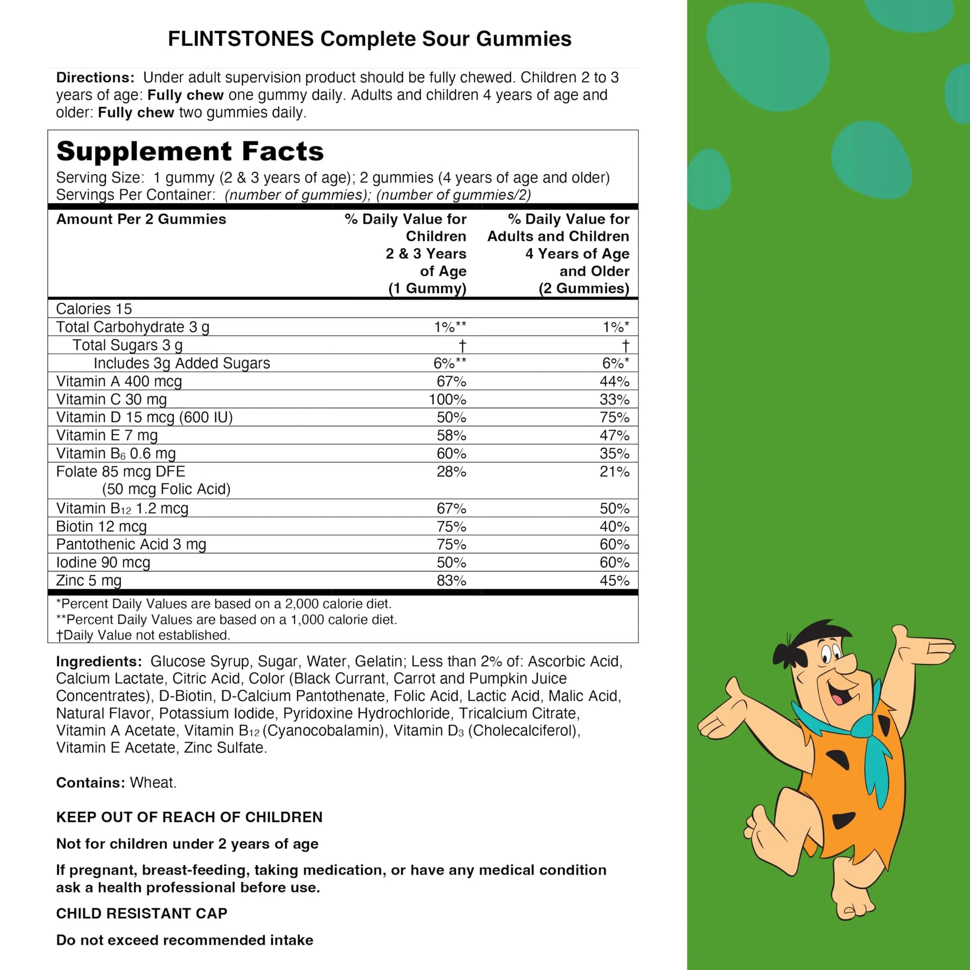 Flintstones Sour Gummy Vitamins For Kids, Kids Multivitamin Gummies with Vitamins C, B6, B12, A & Vitamin D, Support Kids Growth and Development, 180 Count BayerAu supplements