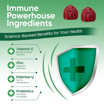 Haydar Marketplace Immune Boosters for Adults - Vegan Immune Support Gummies with Vitamins C & D, Zinc, Magnesium, Probiotics Haydar MarketplaceUS supplements