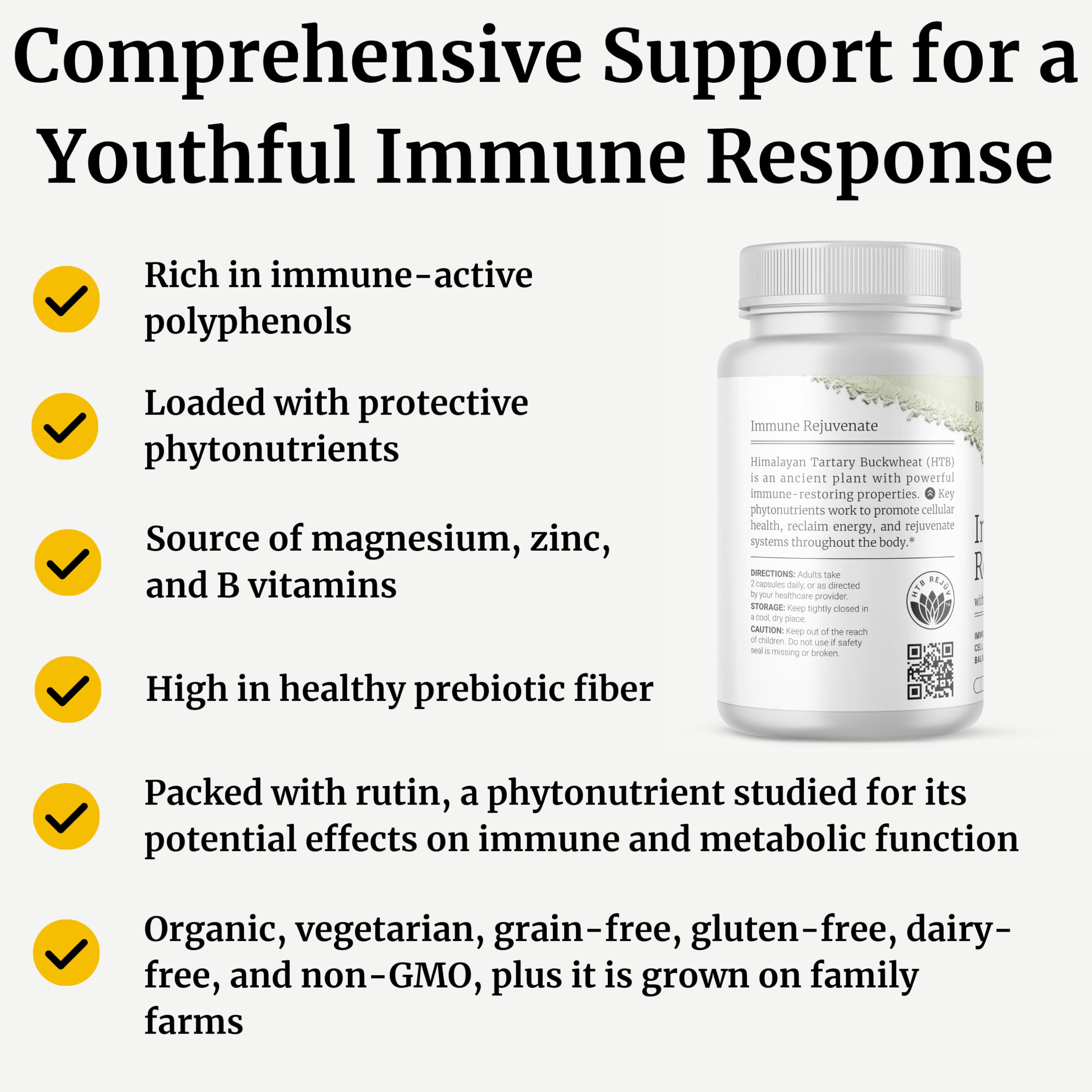 BIG BOLD HEALTH HTB Immune Rejuvenate - Polyphenols Supplement for Immune Support with Himalayan Tartary Buckwheat - Gluten Free, Dairy Free, Non-GMO Formula - 60 Vegetarian Capsules BIG BOLD HEALTHAu supplements