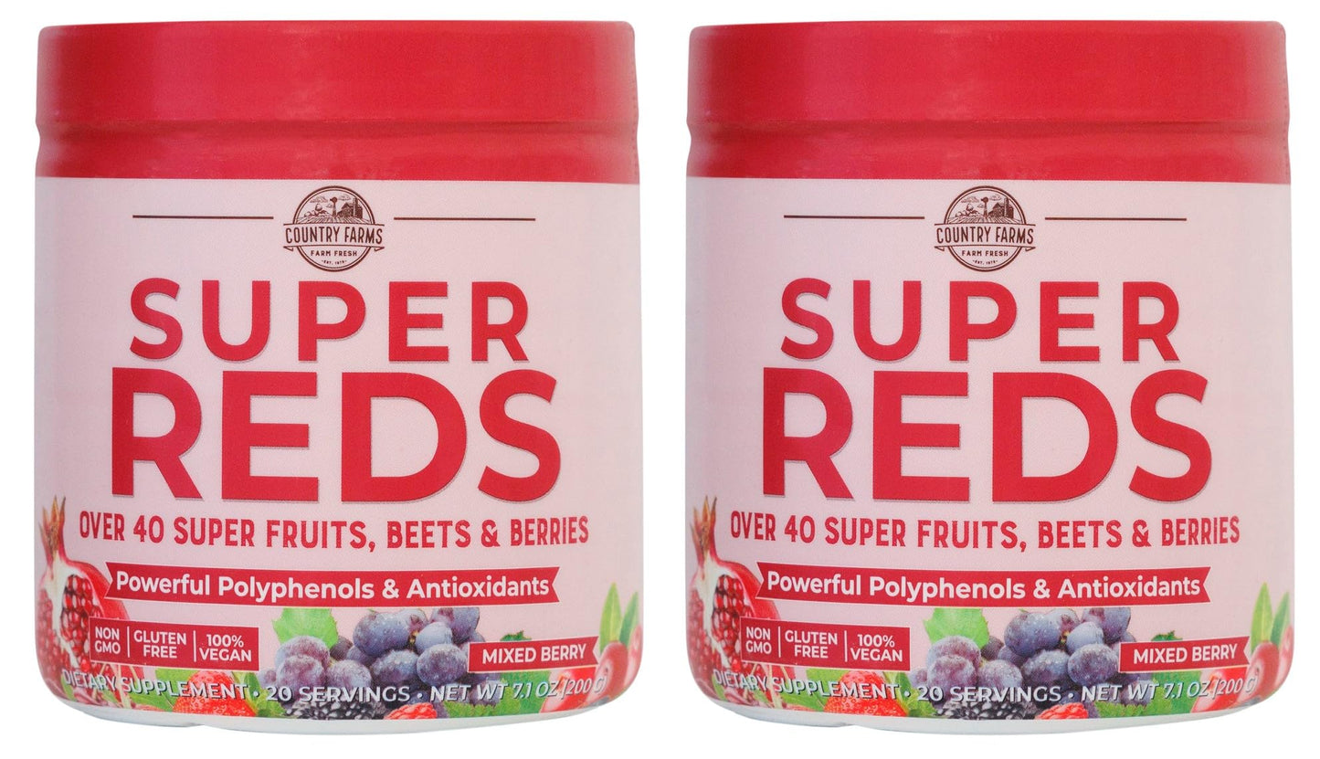 COUNTRY FARMS Super Reds, Energizing Polyphenol Superfood, Over 40 Super Fruits COUNTRY FARMSUS supplements