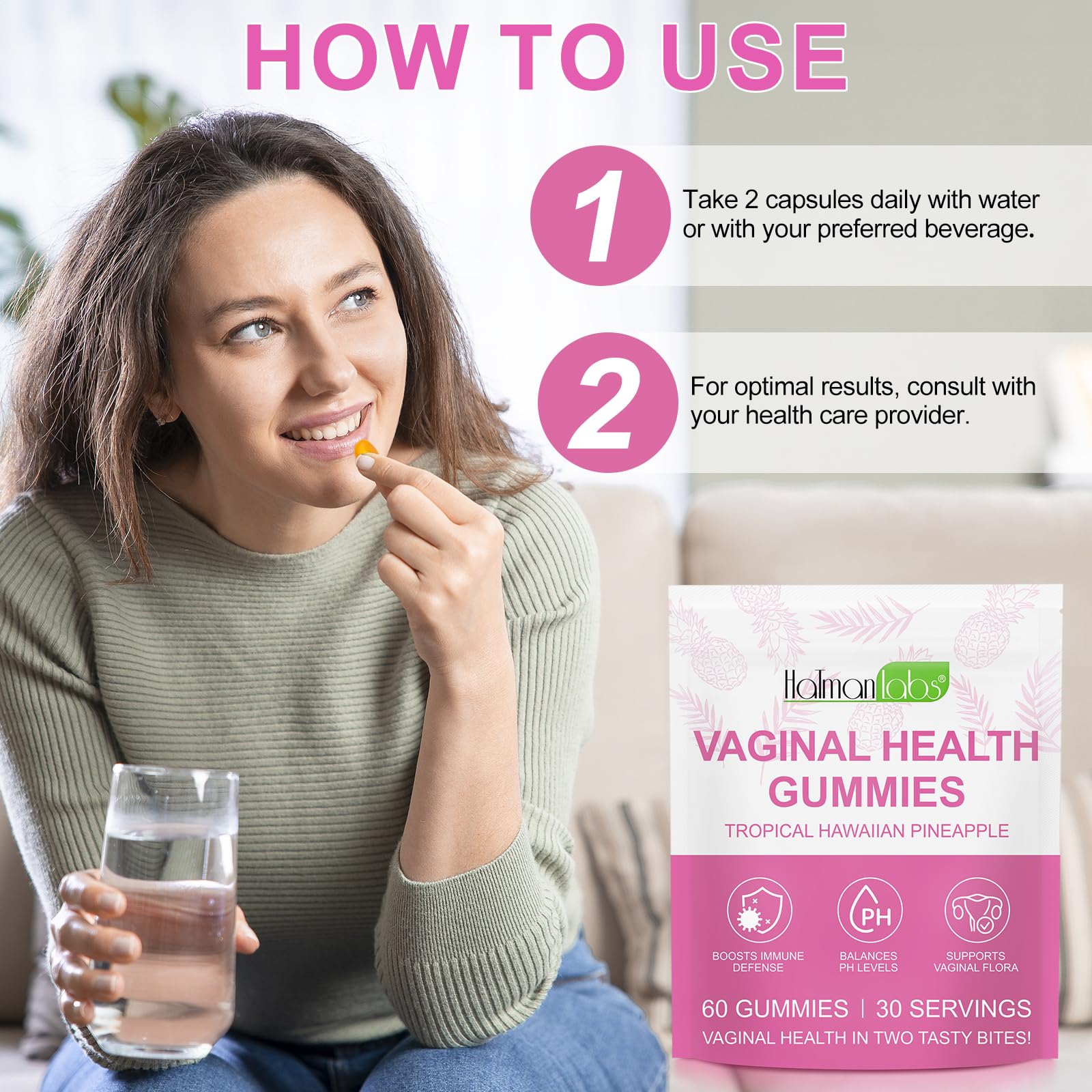 Vital Source Feminine Gummies - Feminine Balance Gummies for Women ph Natrual Famale Balance Cummie - Collagen Gummie - Pineapple PH Balance Gummie for Women Support Women’s Health - 60PCS TooffiAu supplements