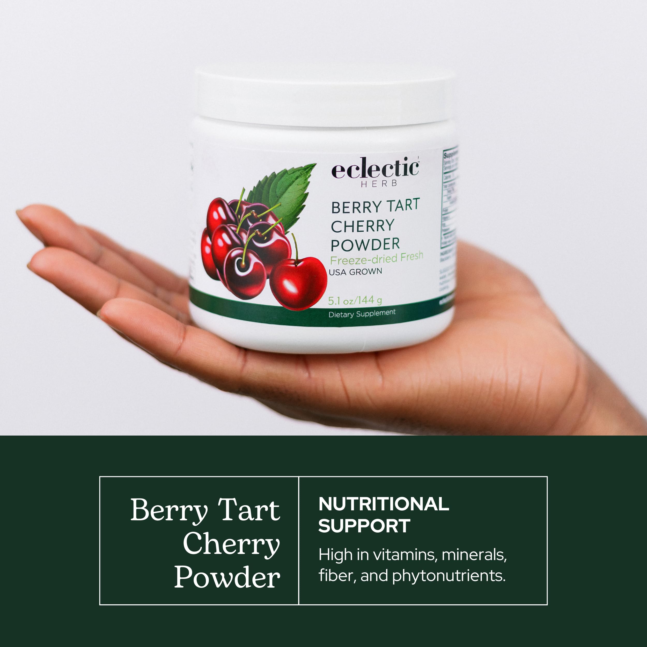 Eclectic Herb - Berry Tart Cherry Powder | Joint Support Supplement | Superfood Vitamin & Mineral Supplement | Freeze Dried, Vegan, Non-GMO, Gluten-Free (5.1 oz | 144 g) ECLECTIC INSTITUTEAu supplements