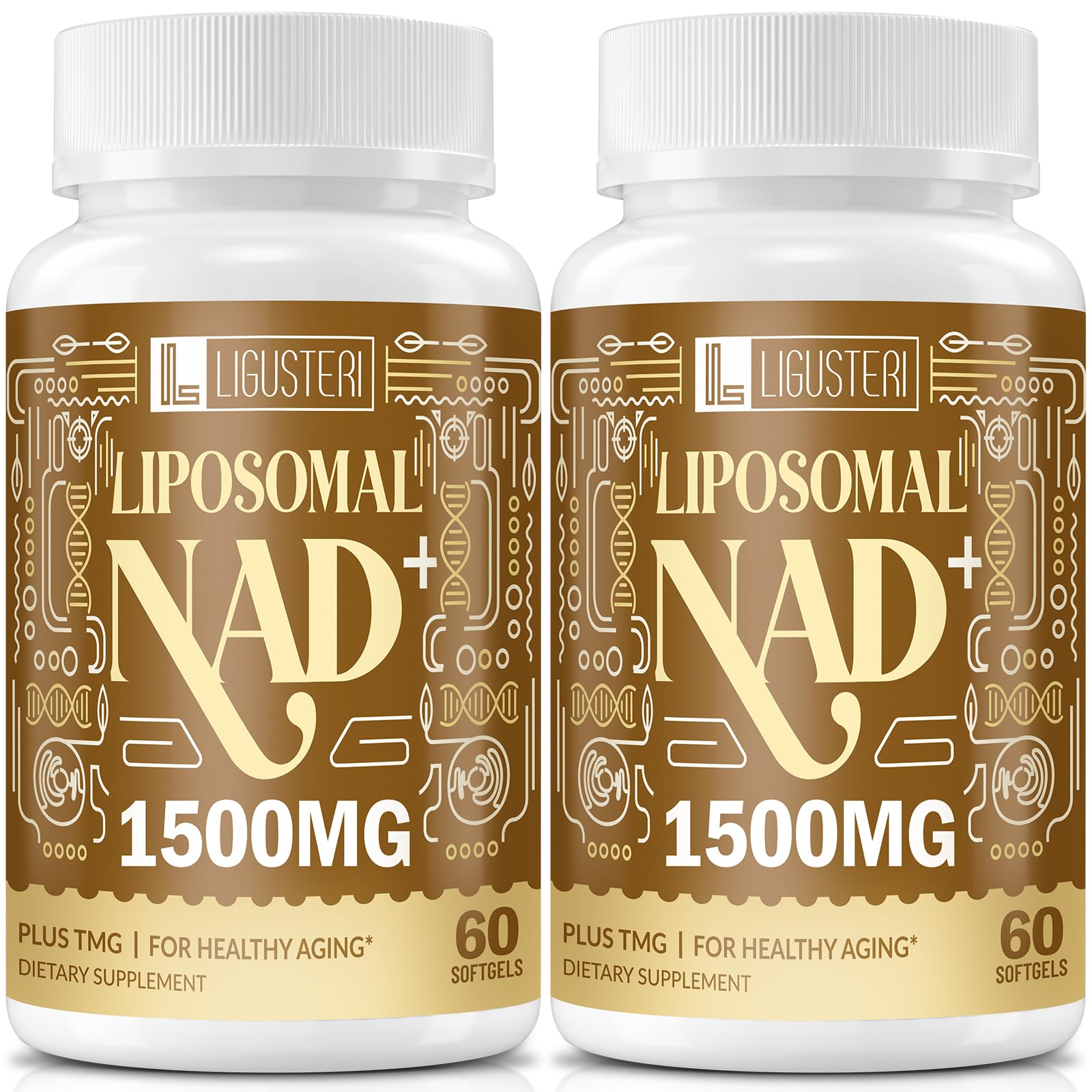 LIGUSTERI 1500 MG Liposomal NAD+, 98%+ Absorption, NAD+ Supplement for Women & Men with TMG, for Aging Defense, Cellular Energy, Heart & Brain Function, Longevity, 120 Softgels LIGUSTERIAu supplements