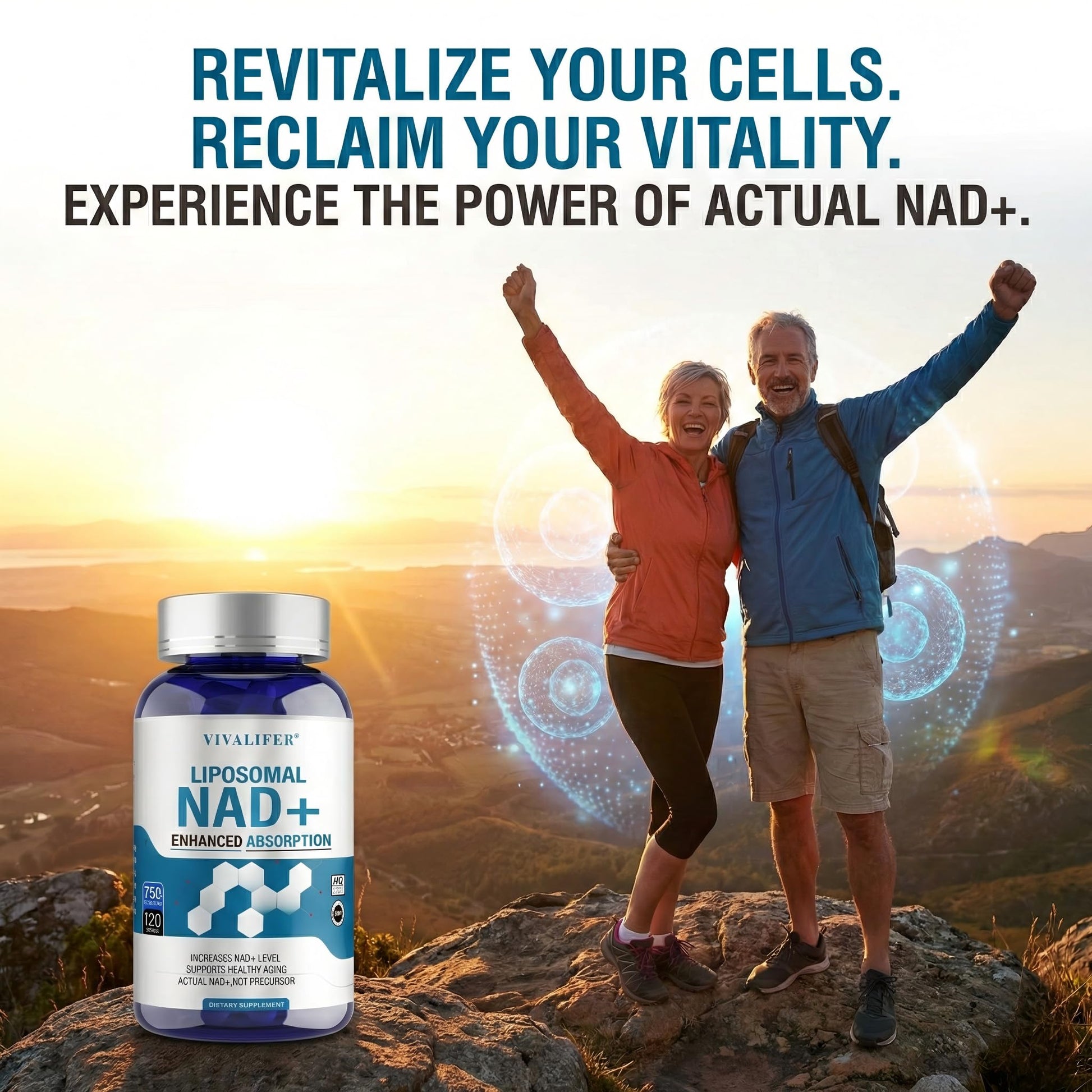 Liposomal NAD+ Supplement 750mg - 120 Capsules NMN Alternative Superior Absorption & Bioavailability -True Nicotinamide Adenine Dinucleotide for Cellular Energy, DNA Repair Support & Healthy Aging DQQIAu supplements