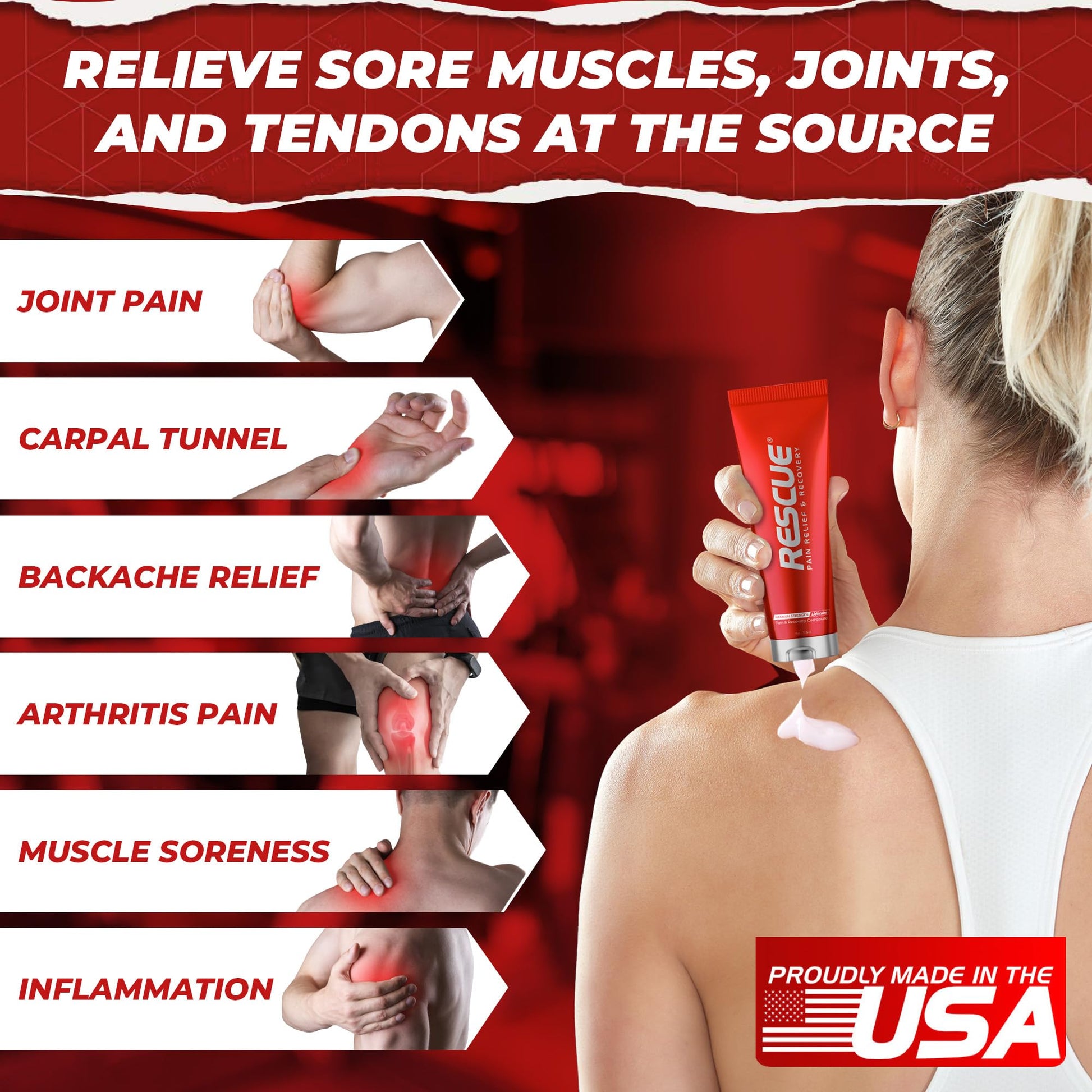 RESCUE PAIN RELIEF & RECOVERY Cream - All-in-One Solution for Back, Neck, Knee, Hand, Foot, and Shoulder Pain - Combines Power of Key Ingredients from Leading Pain Relief CreamProducts - 4 Ounces RESCUE PAIN RELIEF & RECOVERYAu supplements