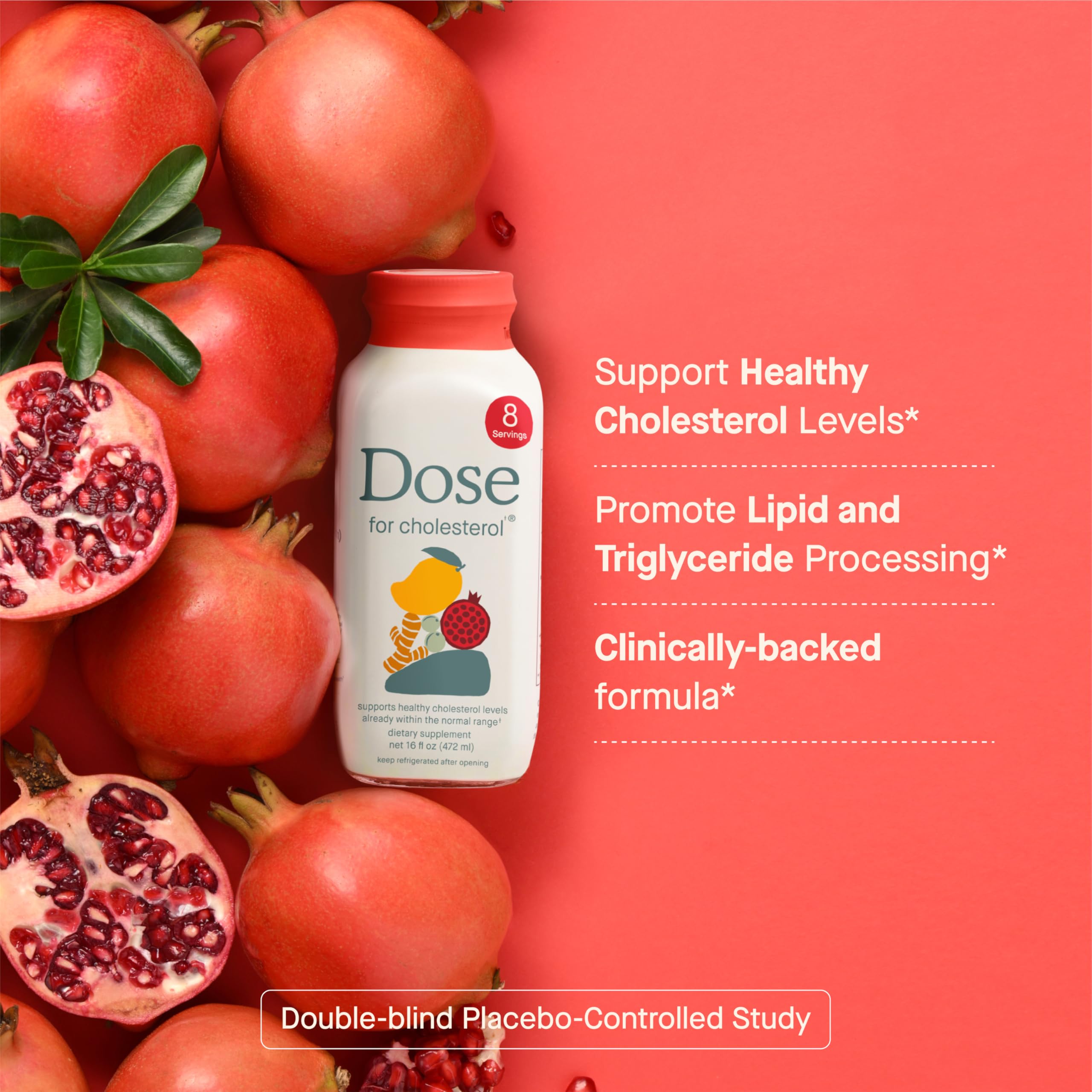 DOSE for Cholesterol Supplements Maintain Healthy Cholesterol Levels and Supports Cardiovascular Health Gluten-Free Vegan Zero Sugar, 16oz Bottle, 3 Pack (3 Week Supply) DOSEAu supplements